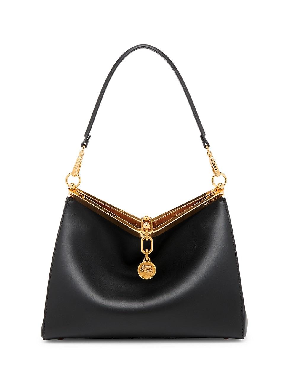 Womens Medium Vela Leather Shoulder Bag Product Image