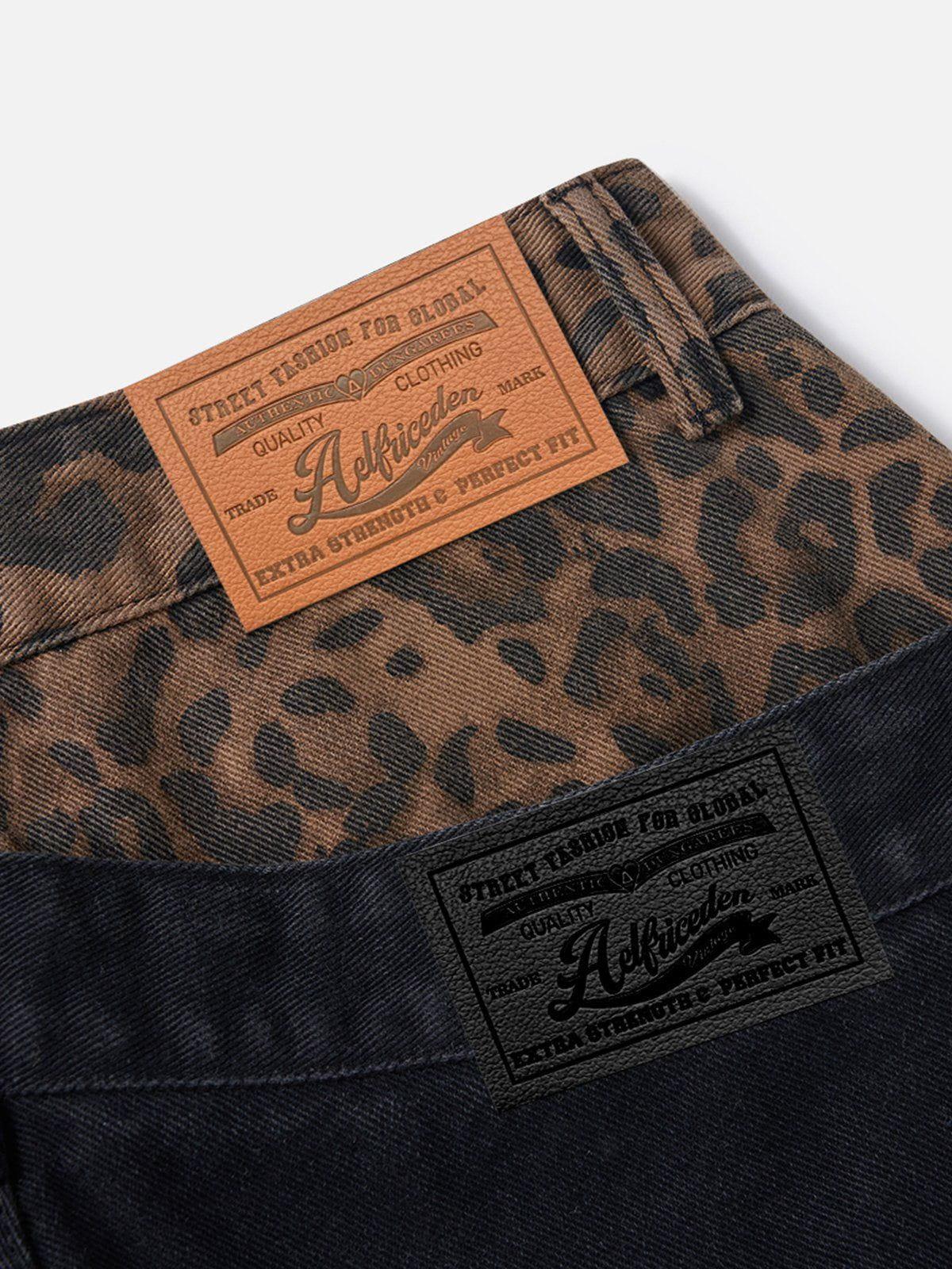 Aelfric Eden Leopard Double Waist Baggy Jeans Product Image