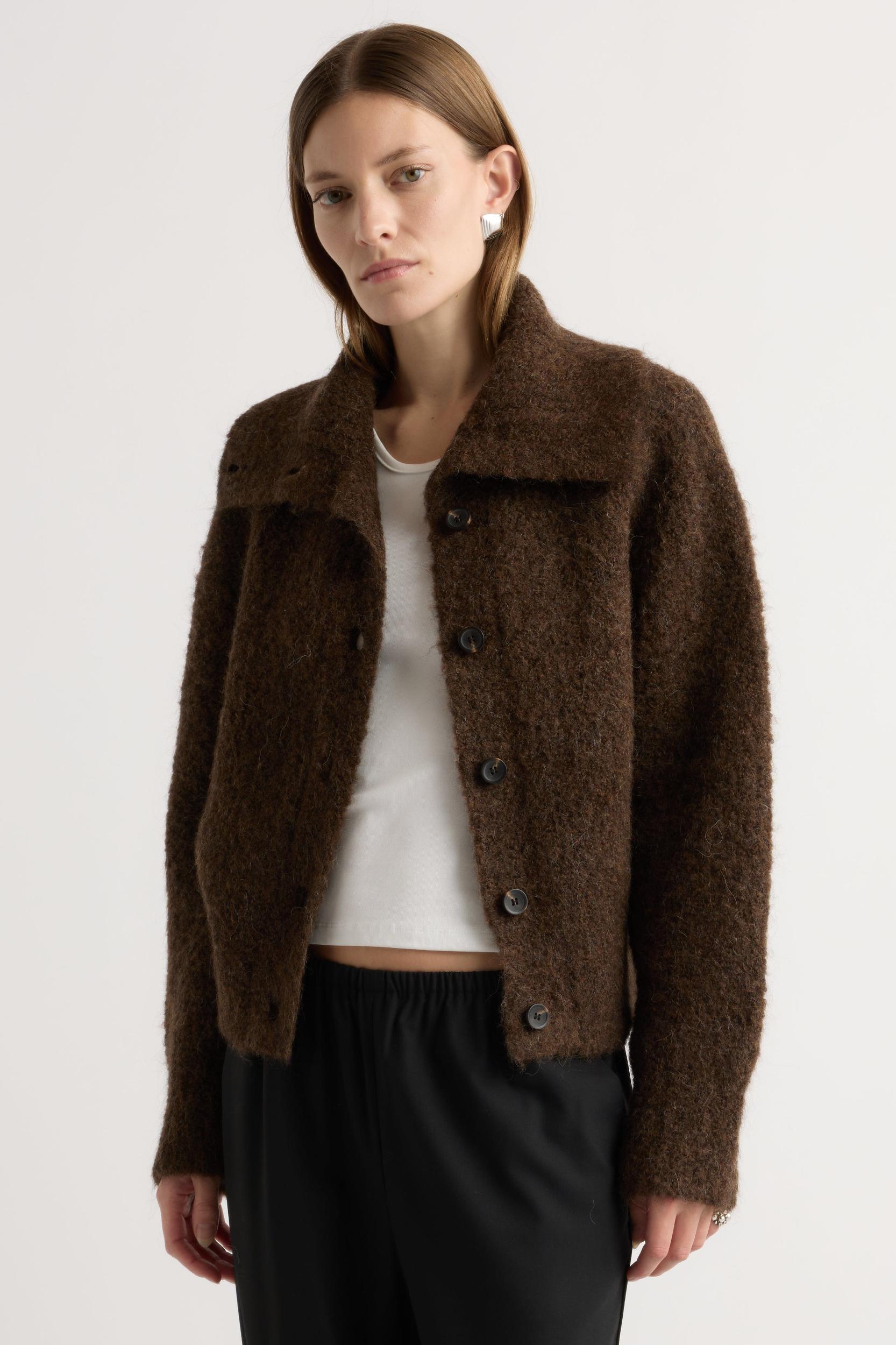 Sacha Fuzzy Alpaca-Wool Cardigan Product Image