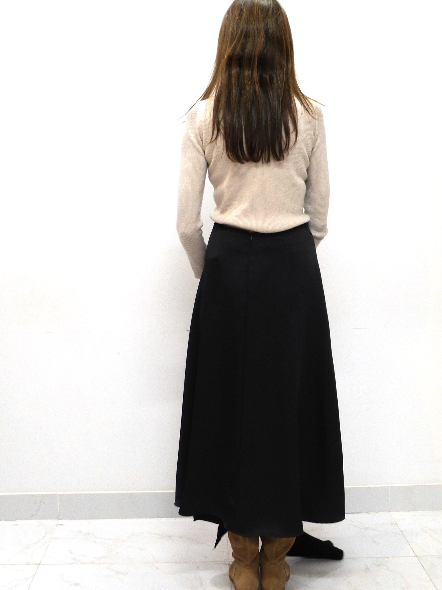 Mossaic Satin Shift Midi Skirt Product Image
