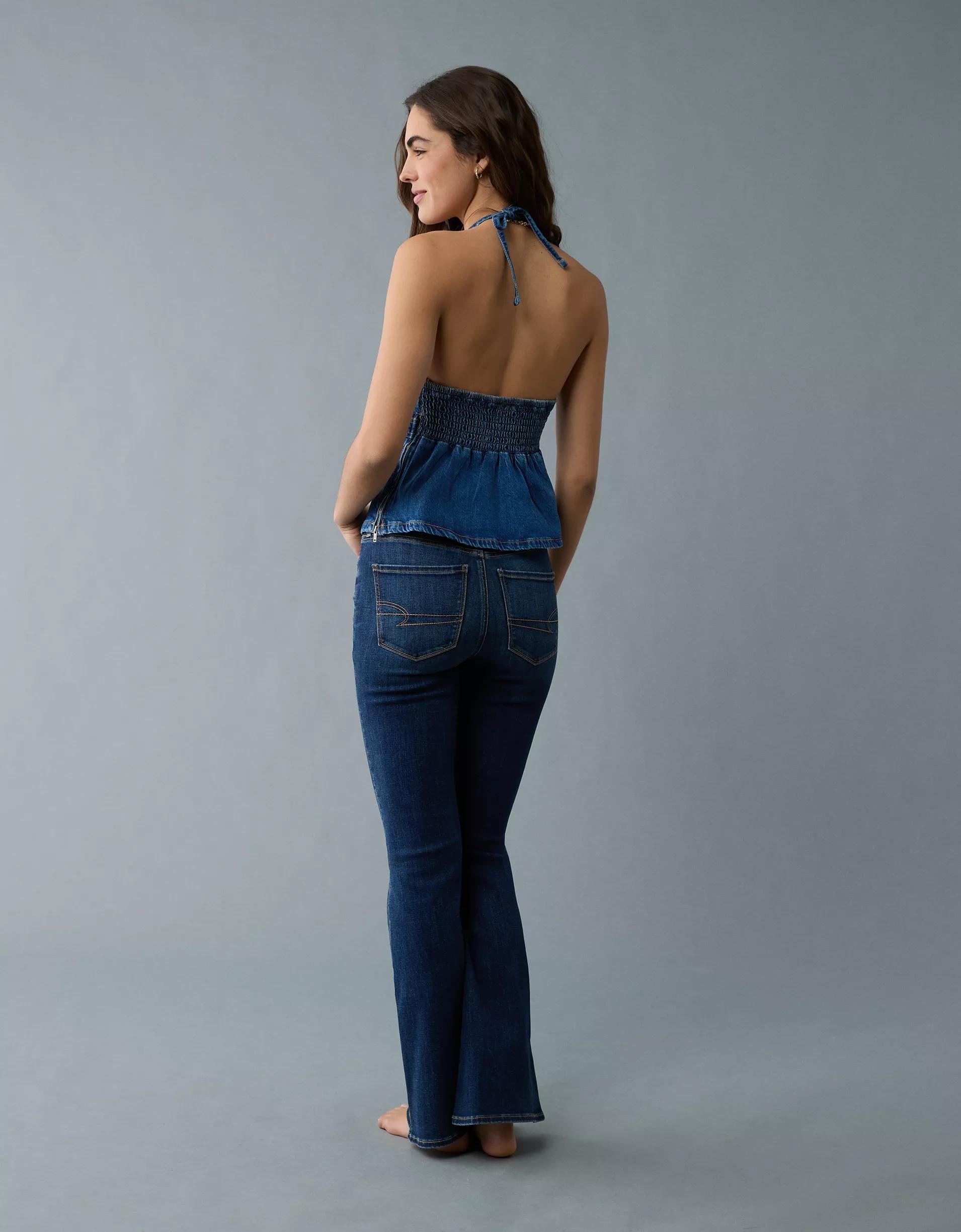 AE Denim High Neck Halter Top Product Image