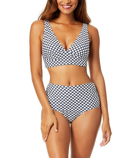 Anne Cole Neo Geo High Waist Convertible Shirred Swim Bottom Product Image