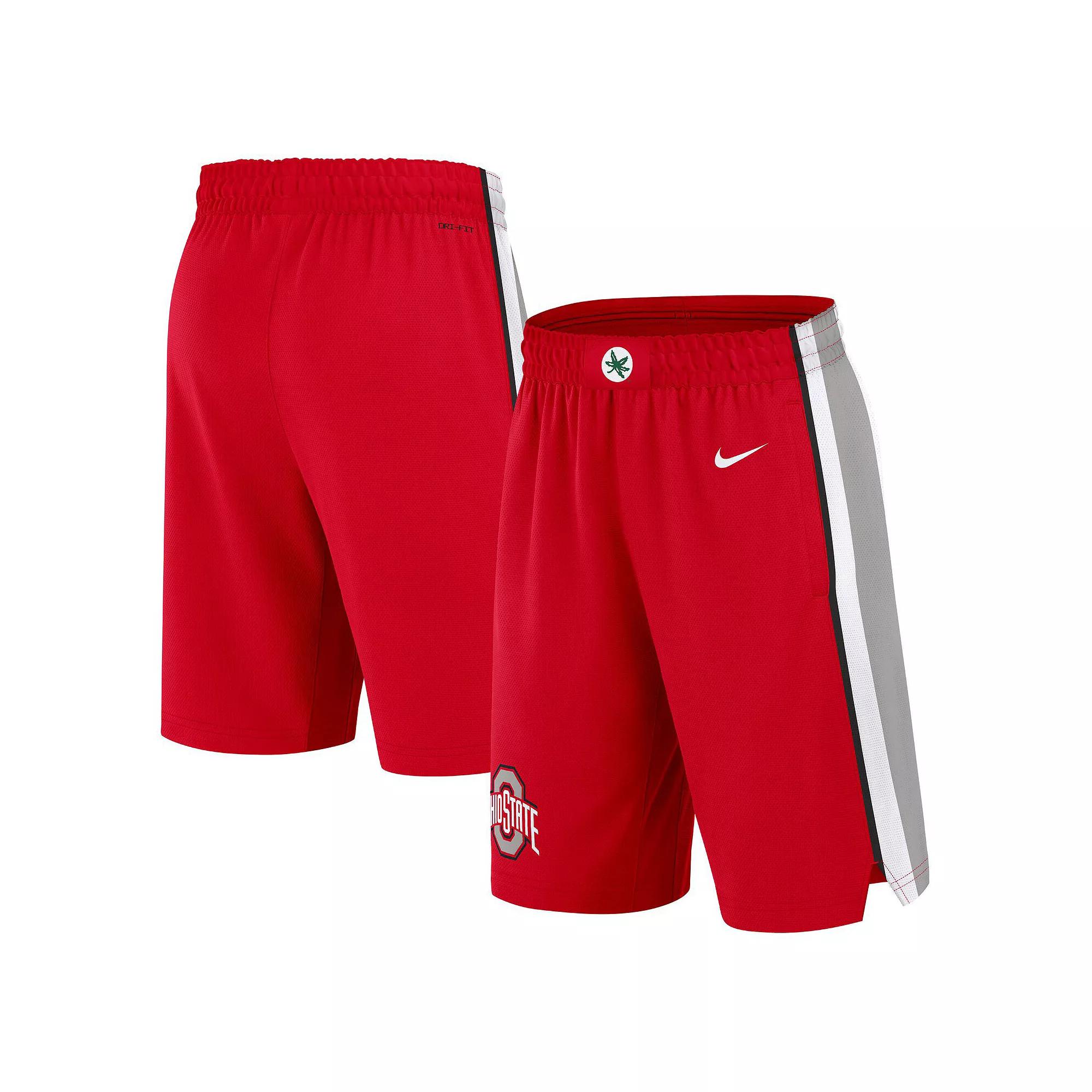 Men's Nike Scarlet Ohio State Buckeyes Road Replica Performance Basketball Shorts, Size: Small, Red Product Image