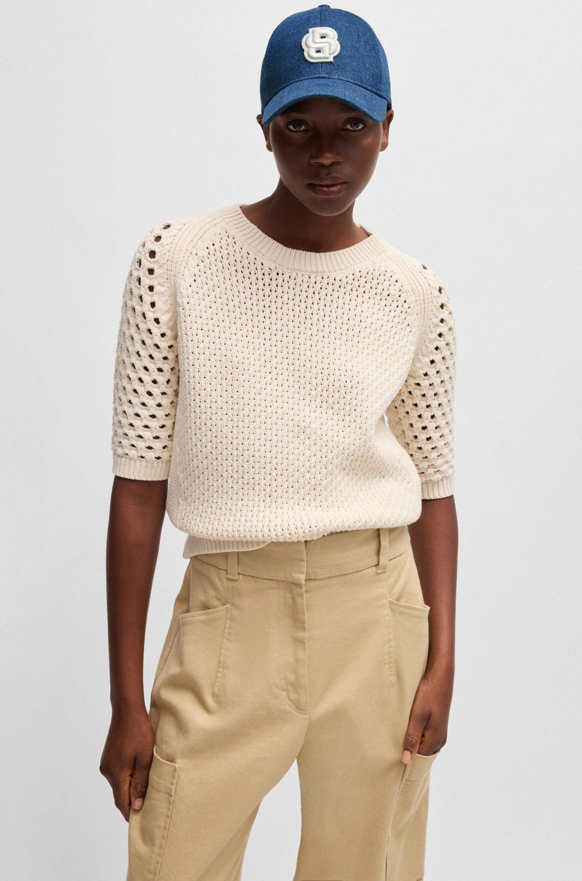 BOSS - Blue-denim cap with Double B monogram - Dark Blue Product Image