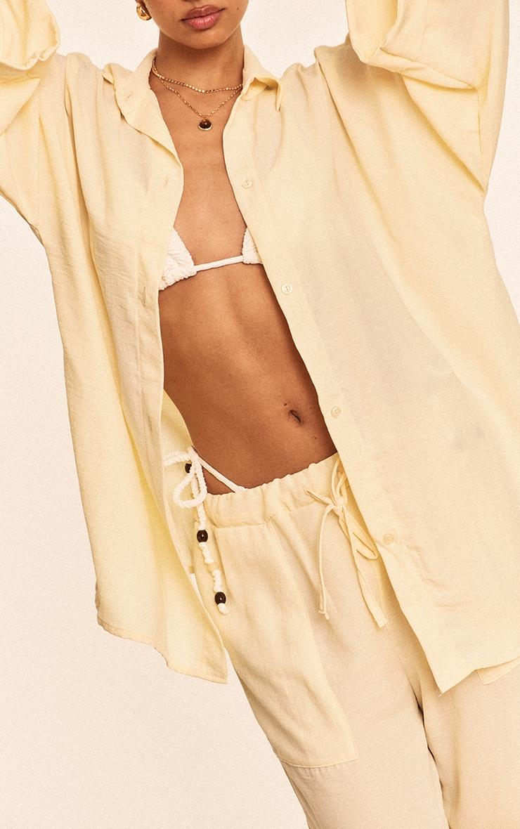 Butter Yellow Floaty Drawstring Beach Pants Product Image