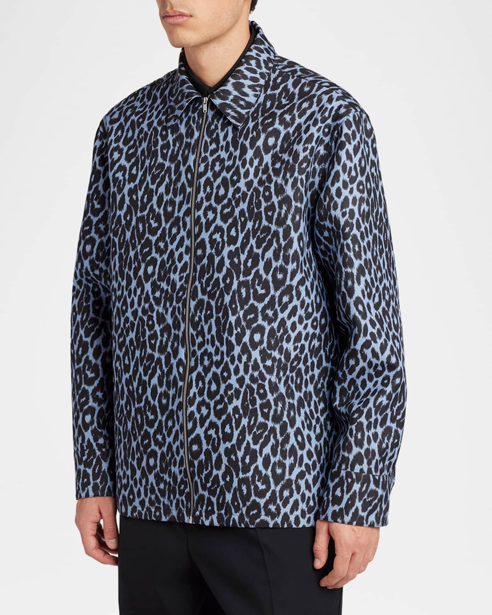 Men's Cheetah-Print Shirt Jacket Product Image