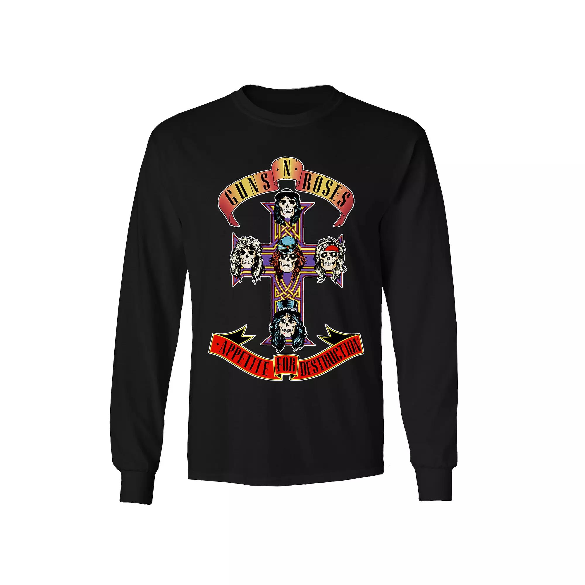 Men's Guns n' Roses Cross Long Sleeve Tee, Adult Unisex,  Product Image