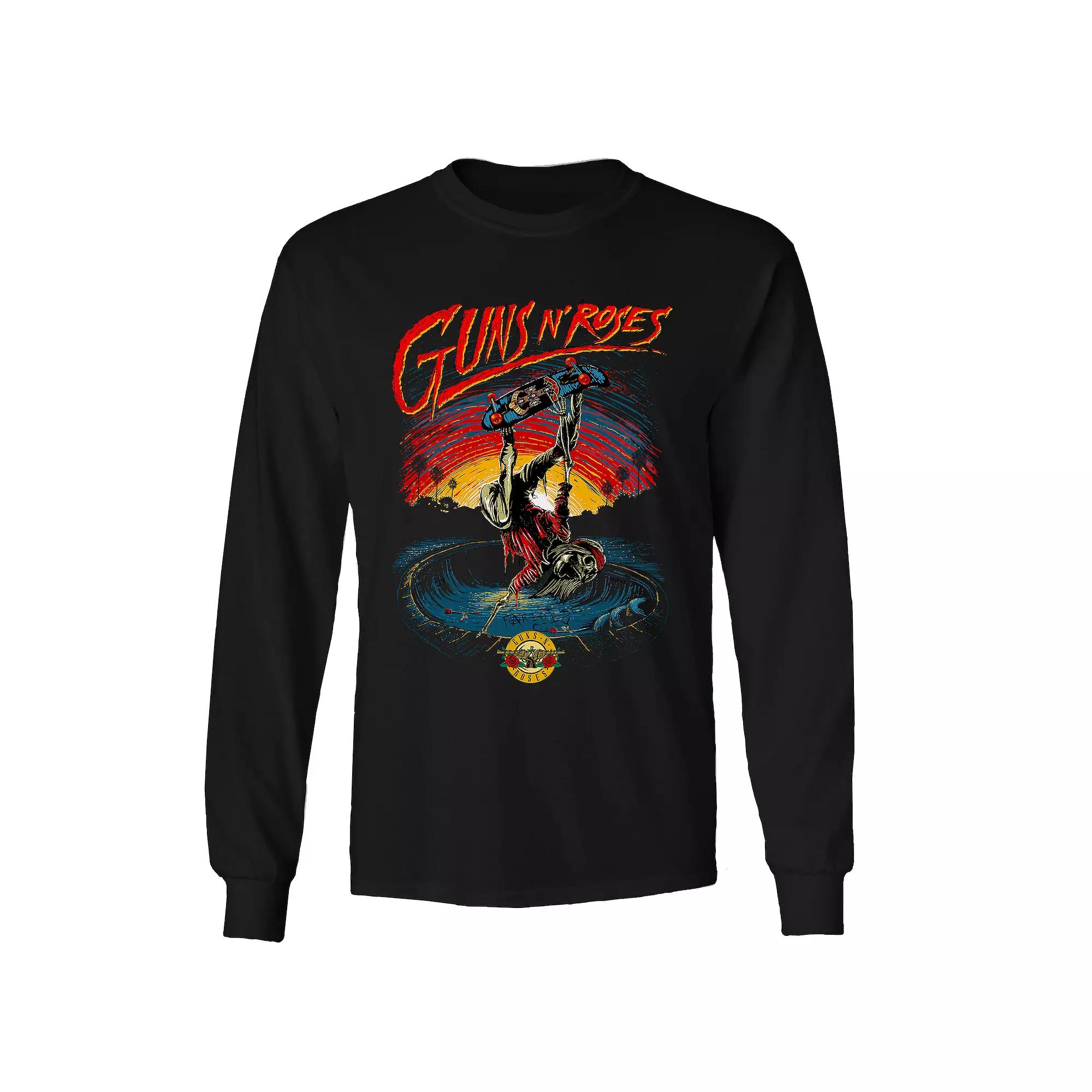 Men's Guns n' Roses Skate Skeleton Long Sleeve Tee, Adult Unisex,  Product Image