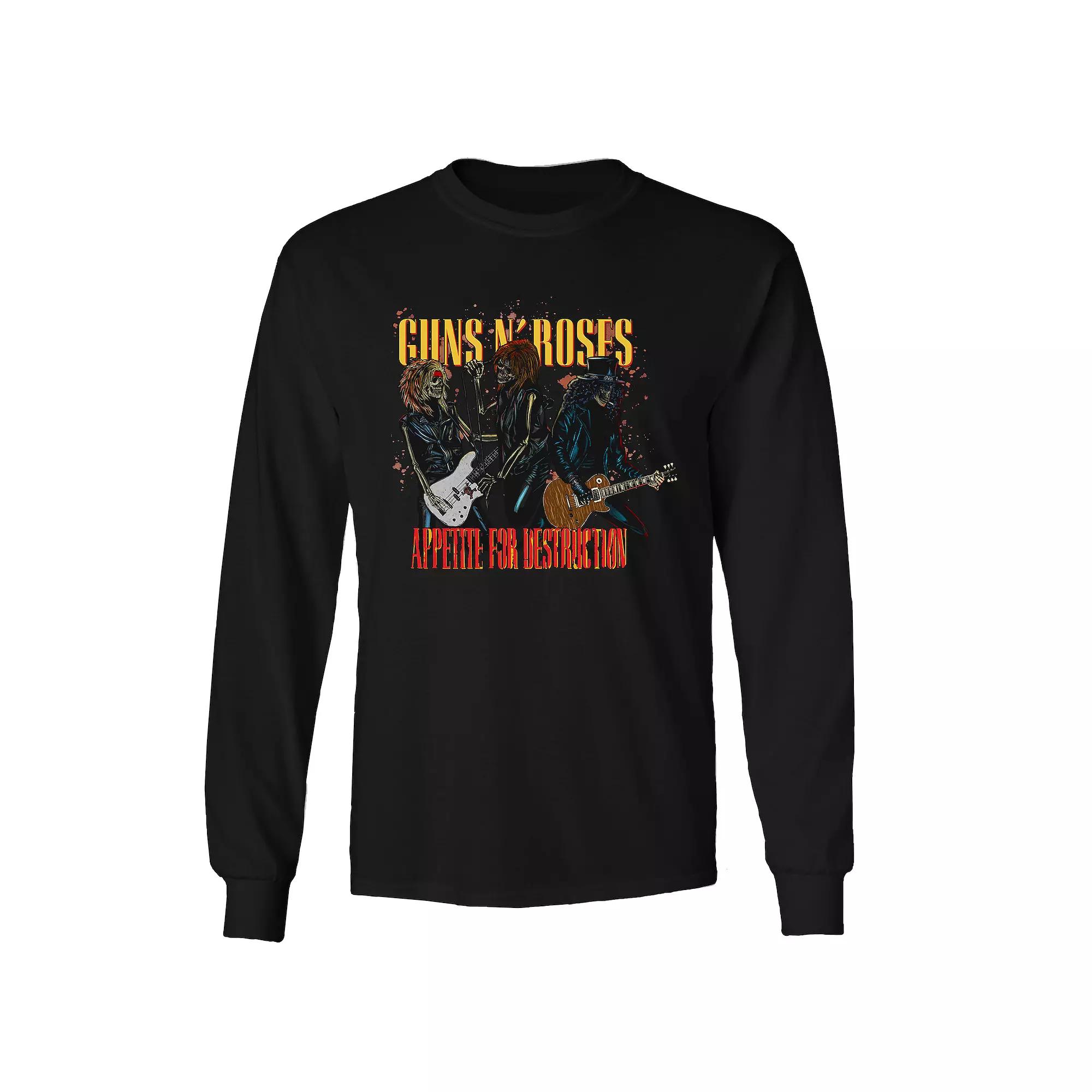 Mens Guns n Roses Skeletons Long Sleeve Tee Product Image