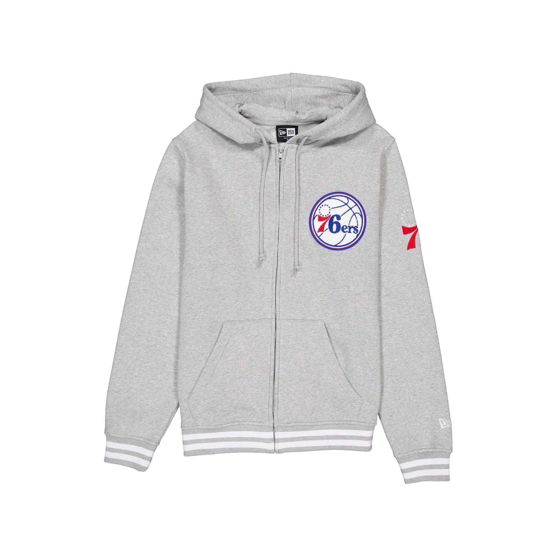 Philadelphia 76ers Gray Logo Select Full-Zip Hoodie Male Product Image