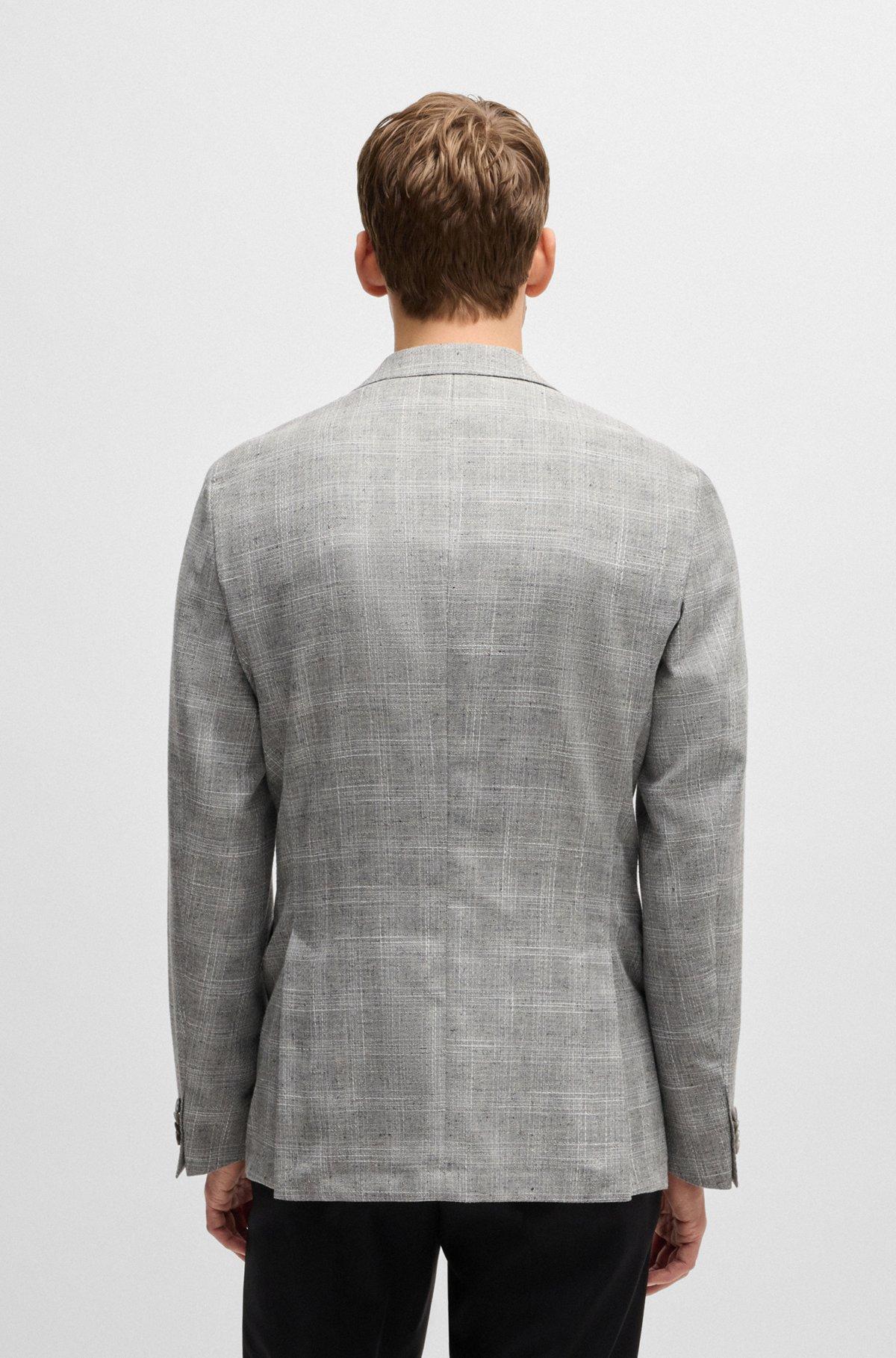 Slim-fit suit jacket in a checked wool blend Product Image