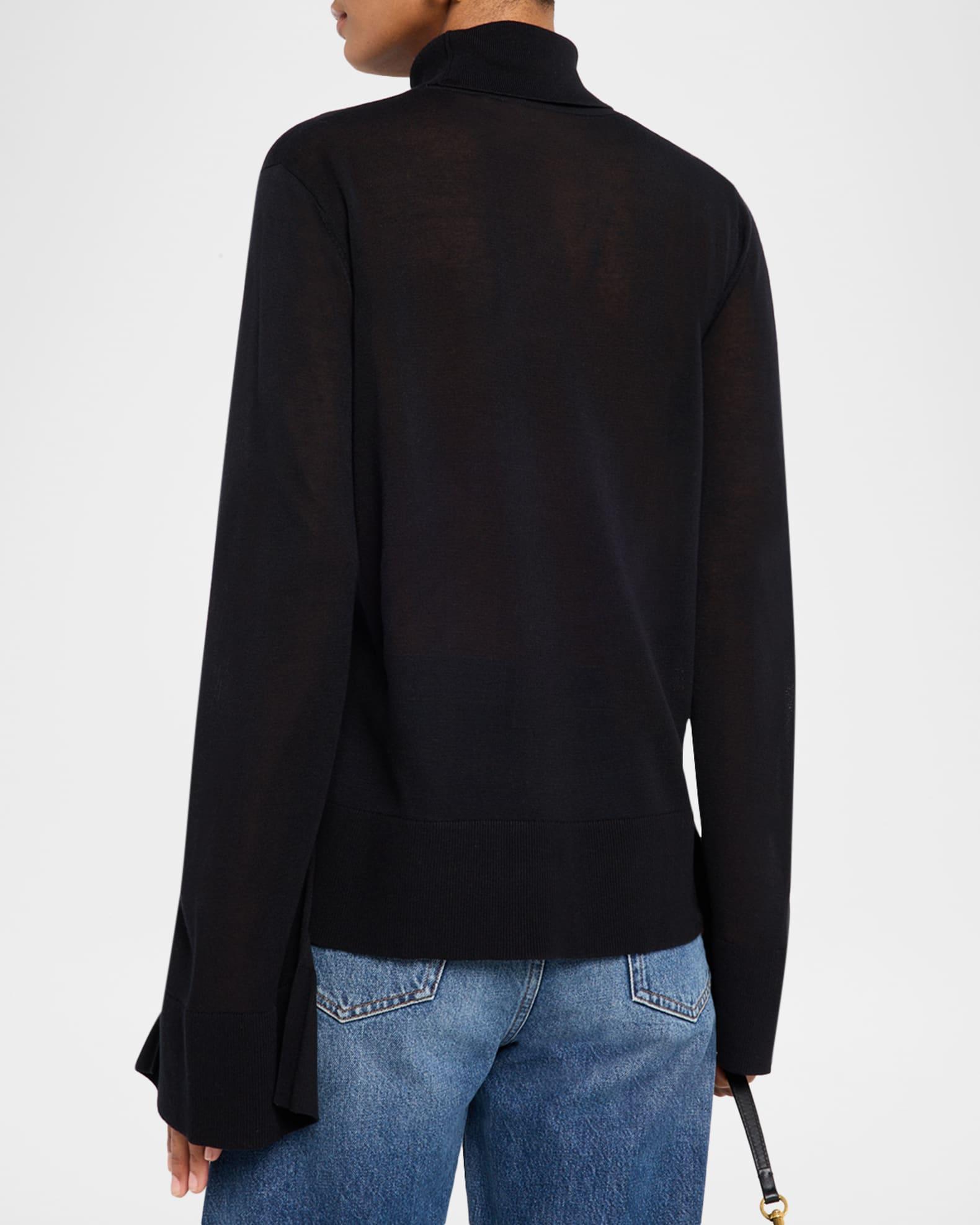 Turtleneck Slit-Sleeve Cashmere-Blend Sweater Product Image