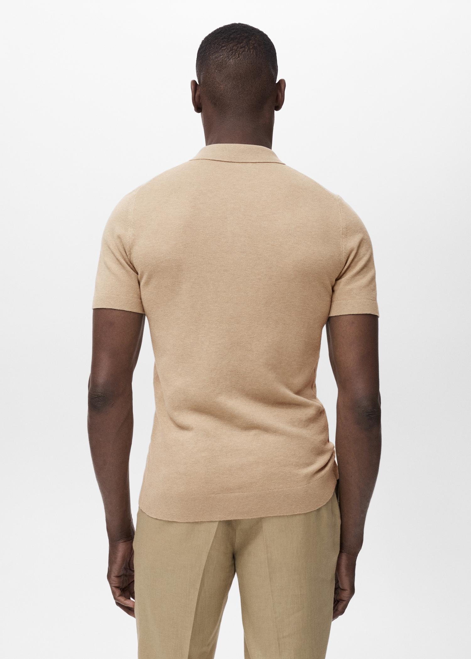 Fine-knit cotton polo shirt - Men | MANGO USA Product Image