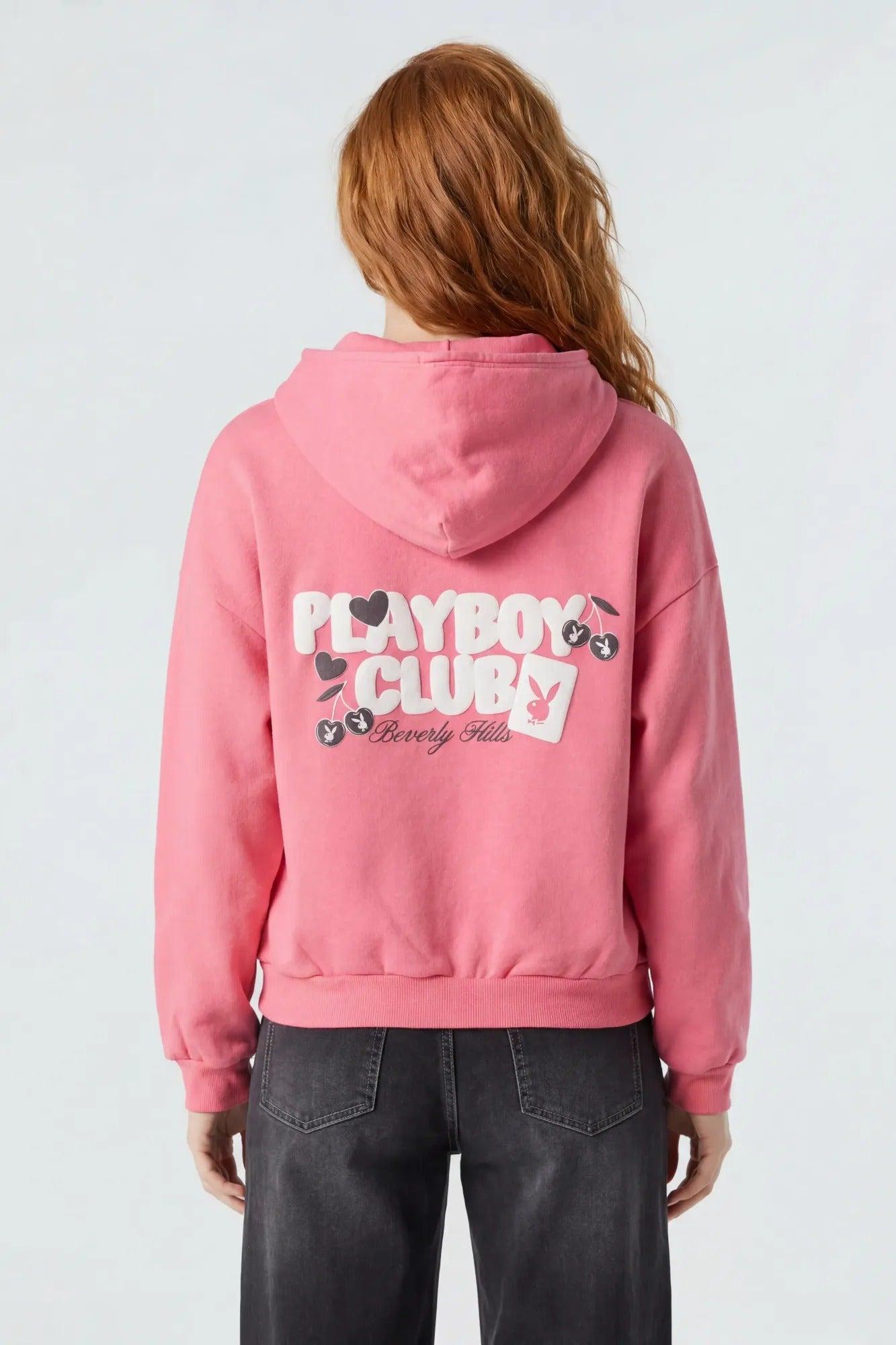 Playboy Graphic Boxy Zip-Up Hoodie Female Product Image