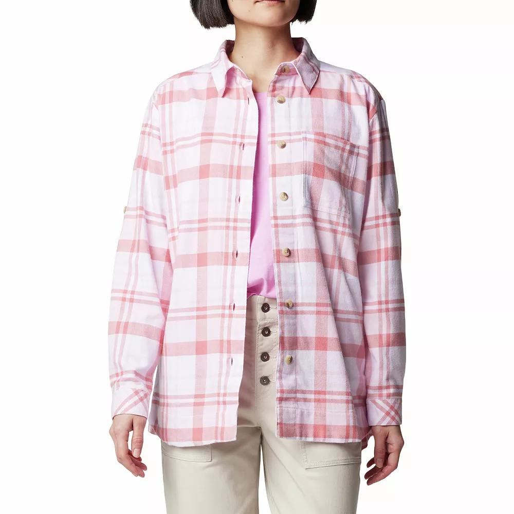 Plus Size Columbia Holly Hideaway™ Plaid Flannel Shirt, Women's, Size: 1XL, Pink Dawn Team Plaid Product Image