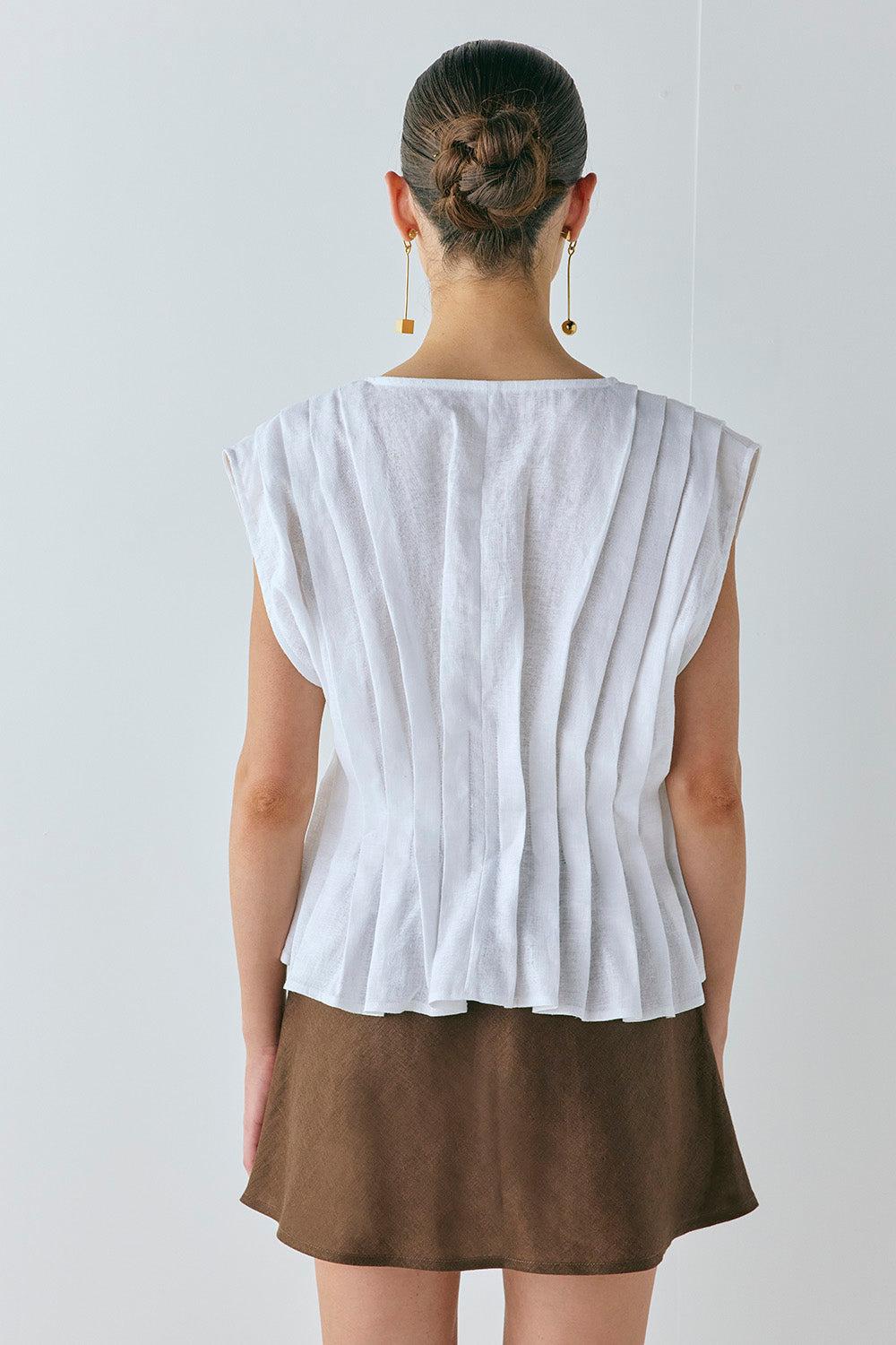 Blanca Linen Top White Product Image