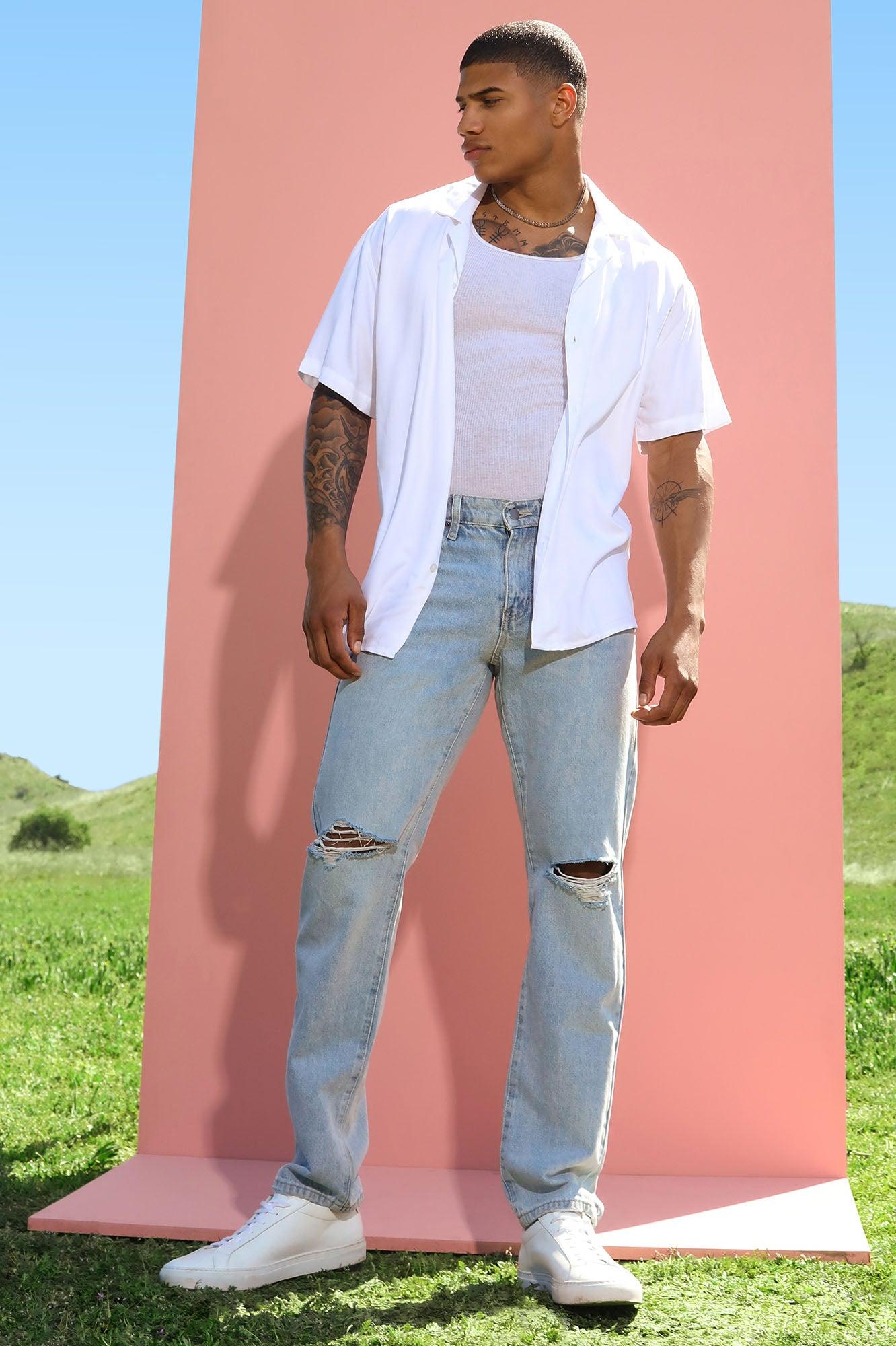 Dawson Relaxed Short Sleeve Cuban Collar Shirt - White Product Image