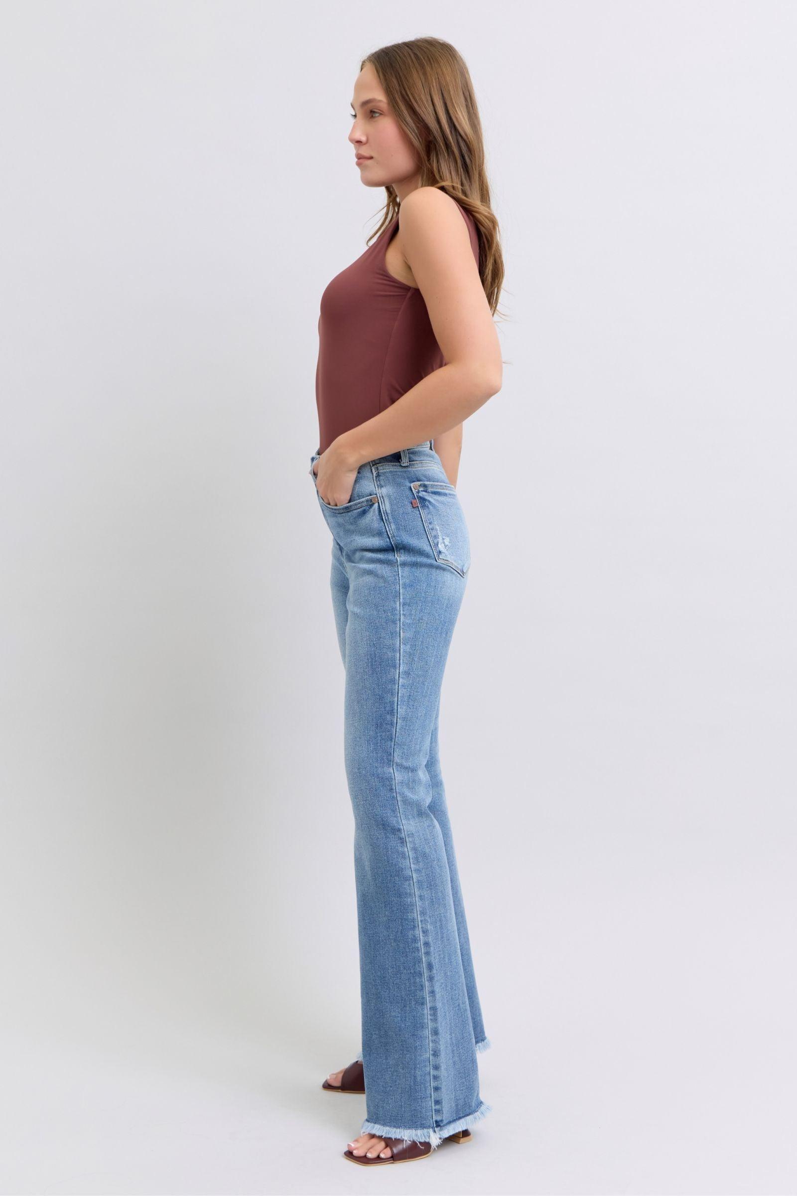 Kimberly Hi-Rise Raw Hem Bootcut Judy Blue Jeans - ONLINE EXCLUSIVE! Product Image