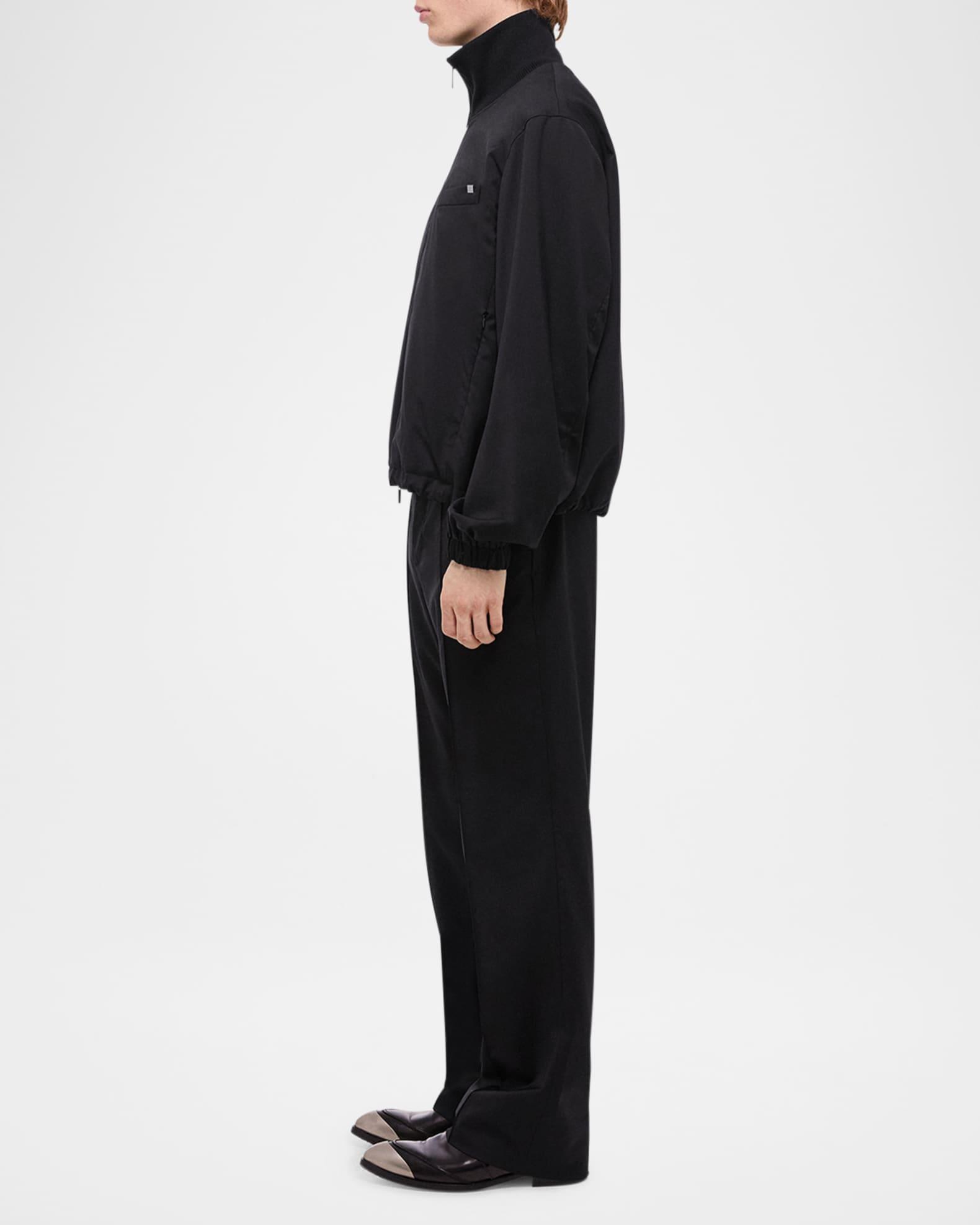 Mens Virgin Wool Zip-Up Bomber Jacket Product Image