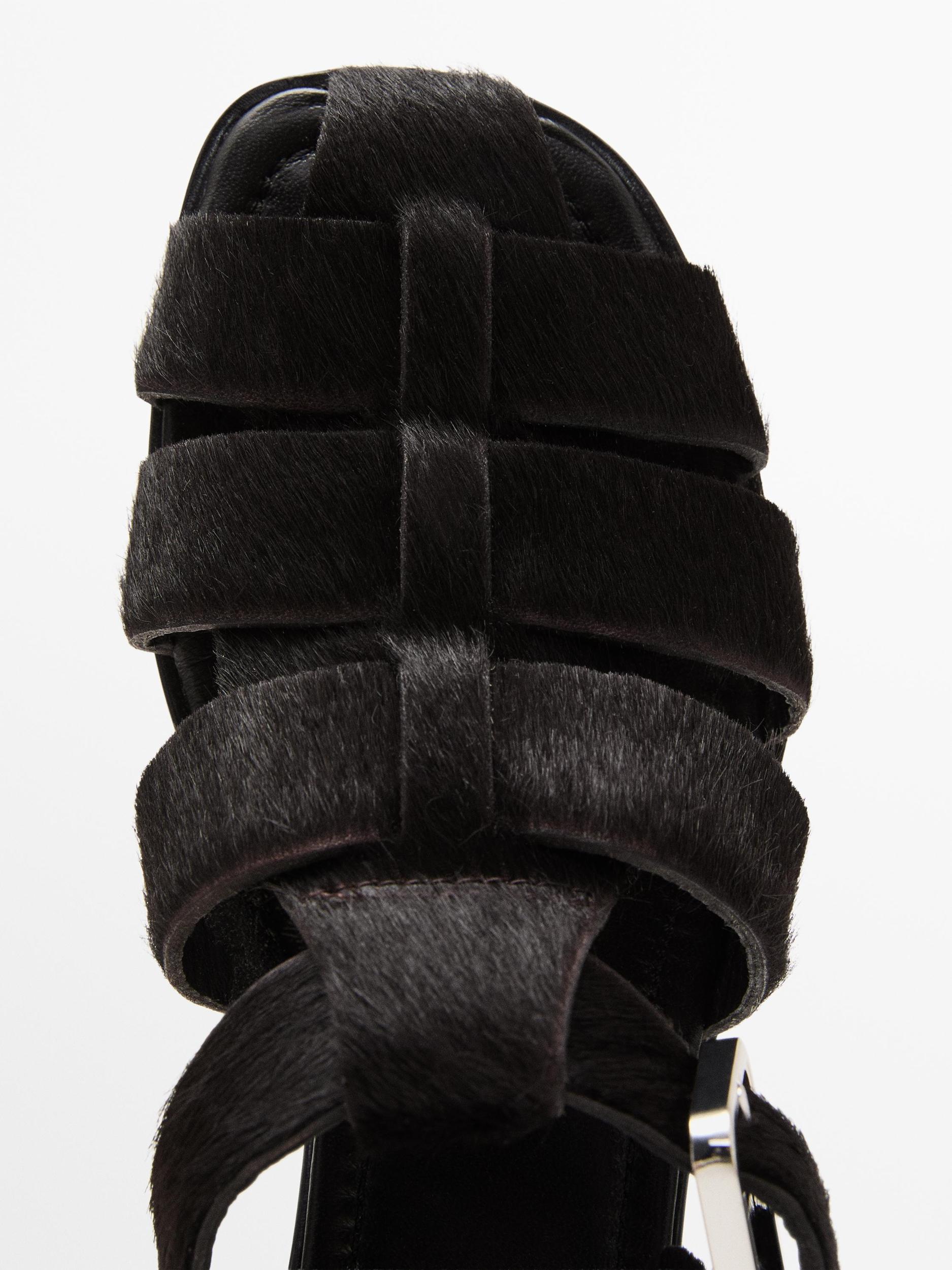 Cage sandals with faux fur Product Image