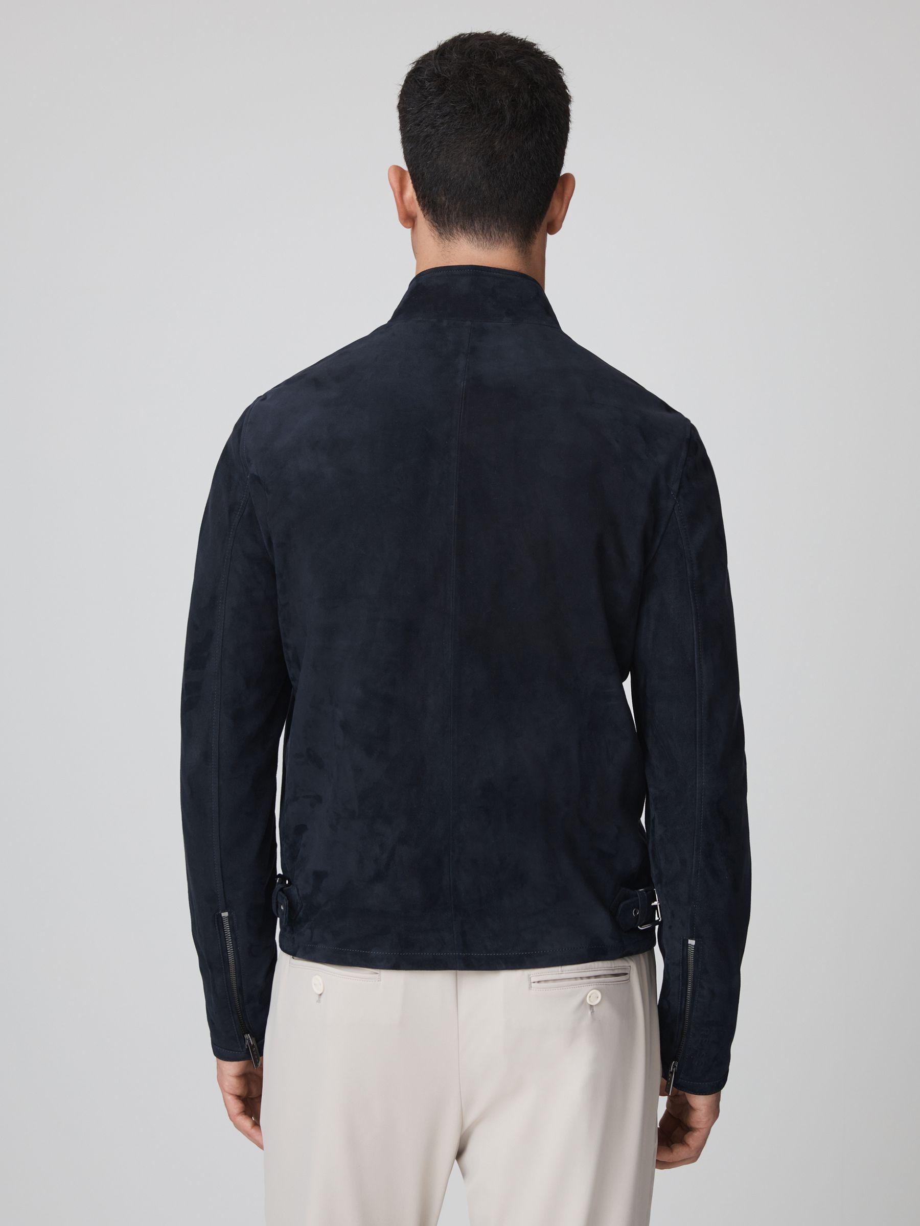 McLaren F1 Suede Zip-Through Jacket in Navy Product Image