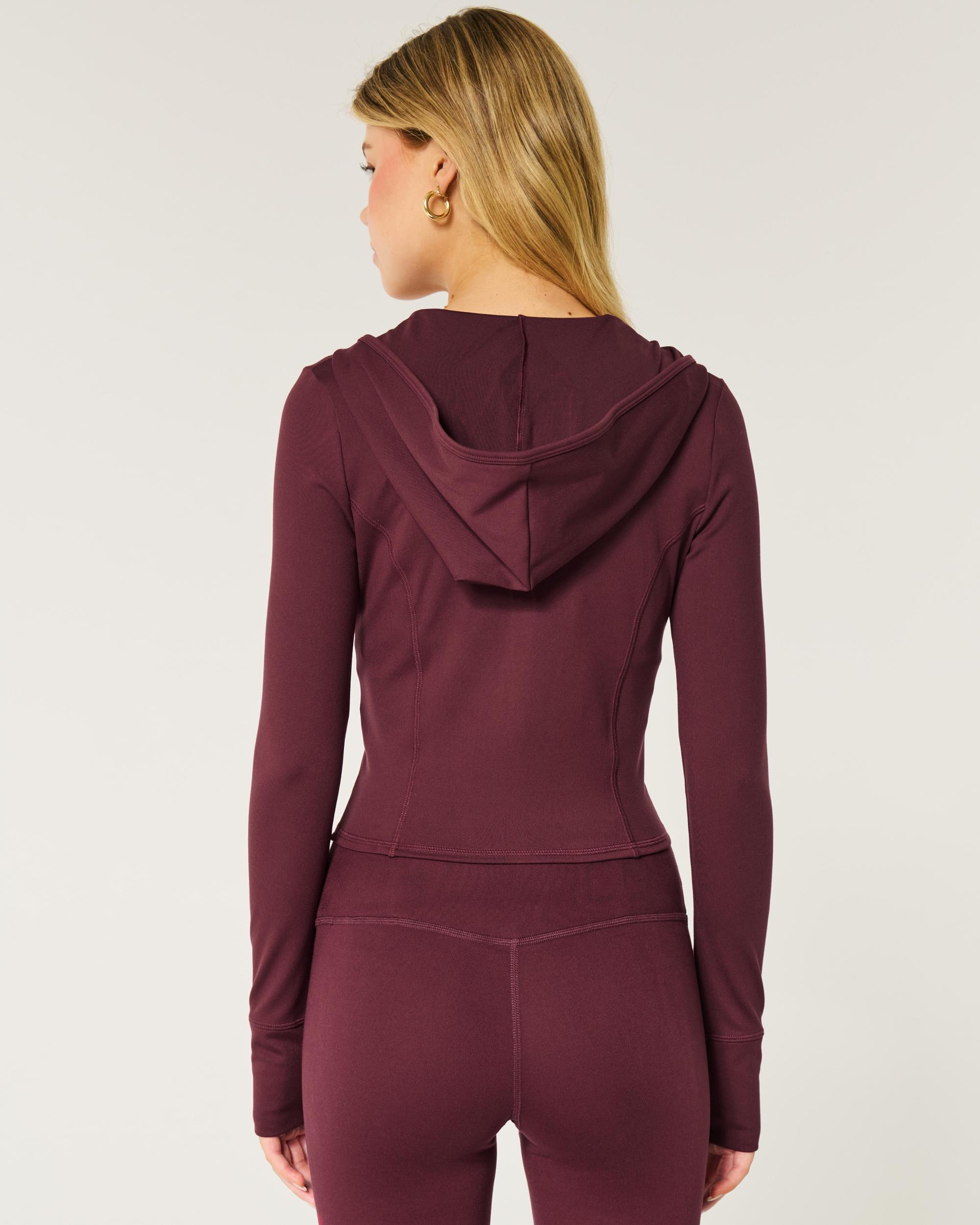 Gilly Hicks Active Recharge Hooded Crop Zip-Up Top Product Image