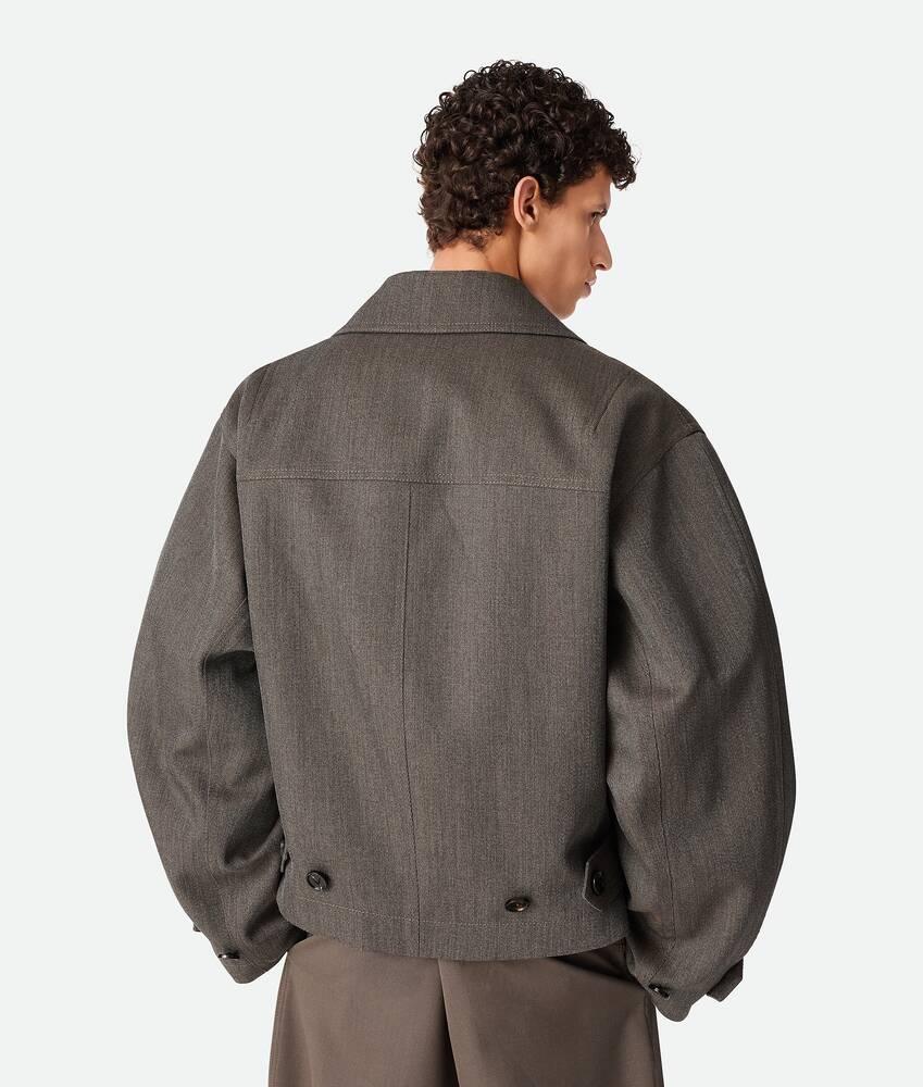 Men's Wool Twill Bomber Jacket in Grey/jute melange Product Image