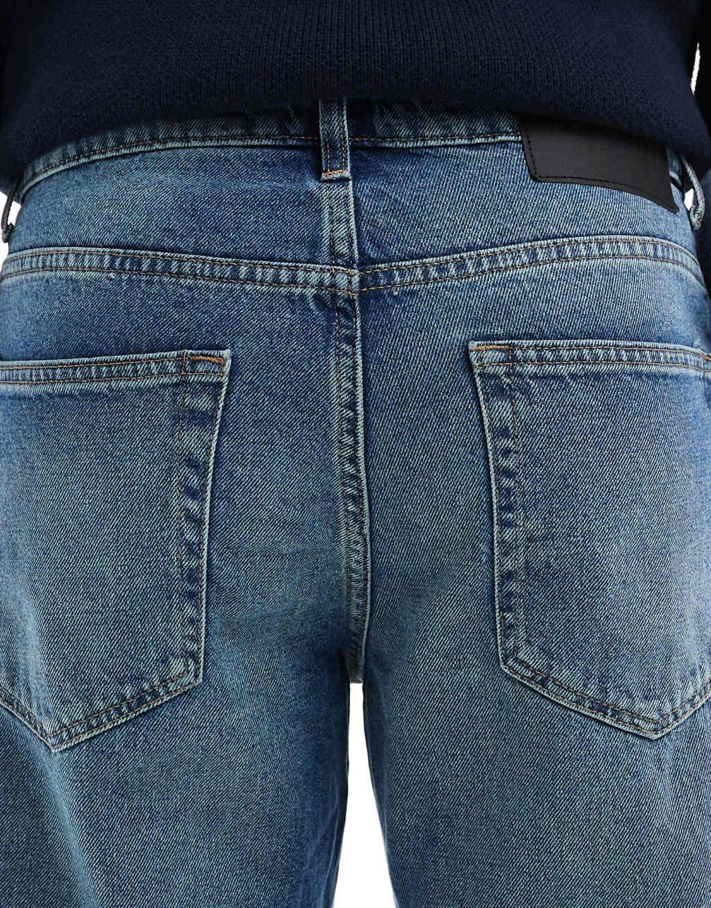 ONLY & SONS Edge straight fit jeans in dark washed blue Product Image