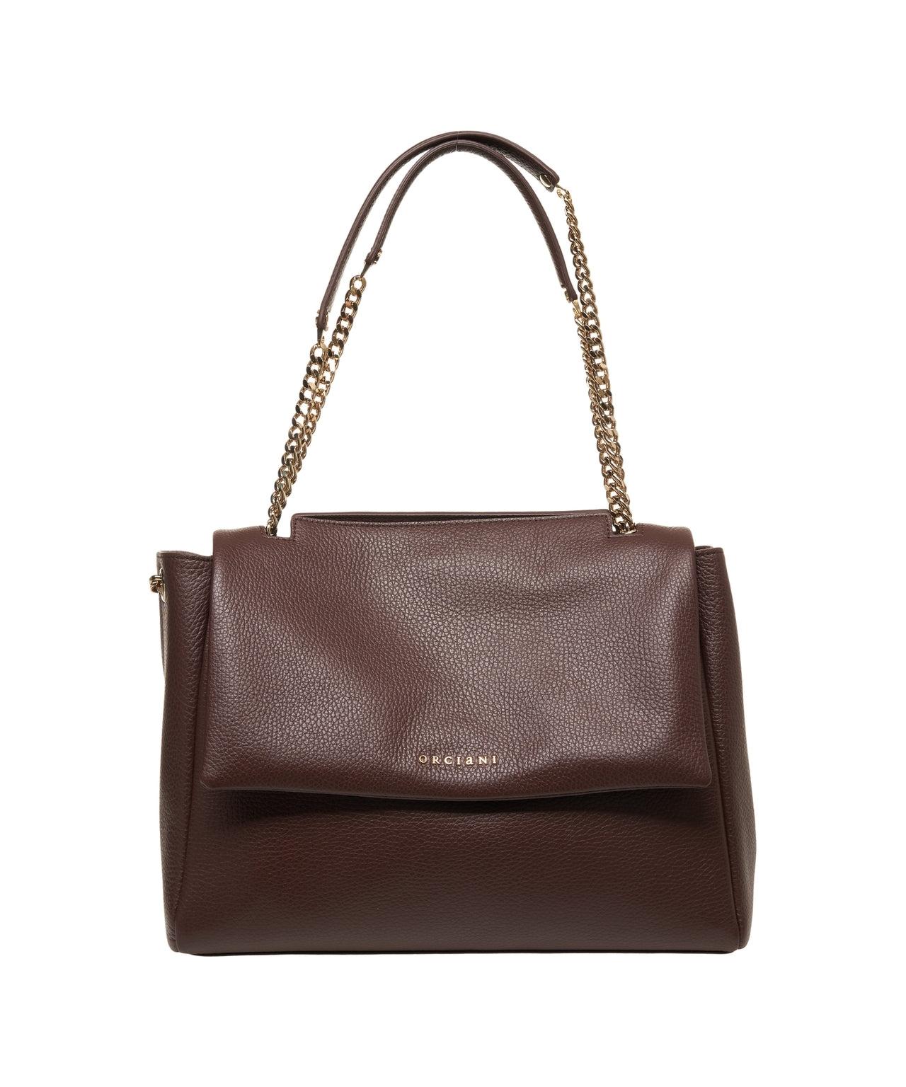 Grained leather shoulder bag Product Image