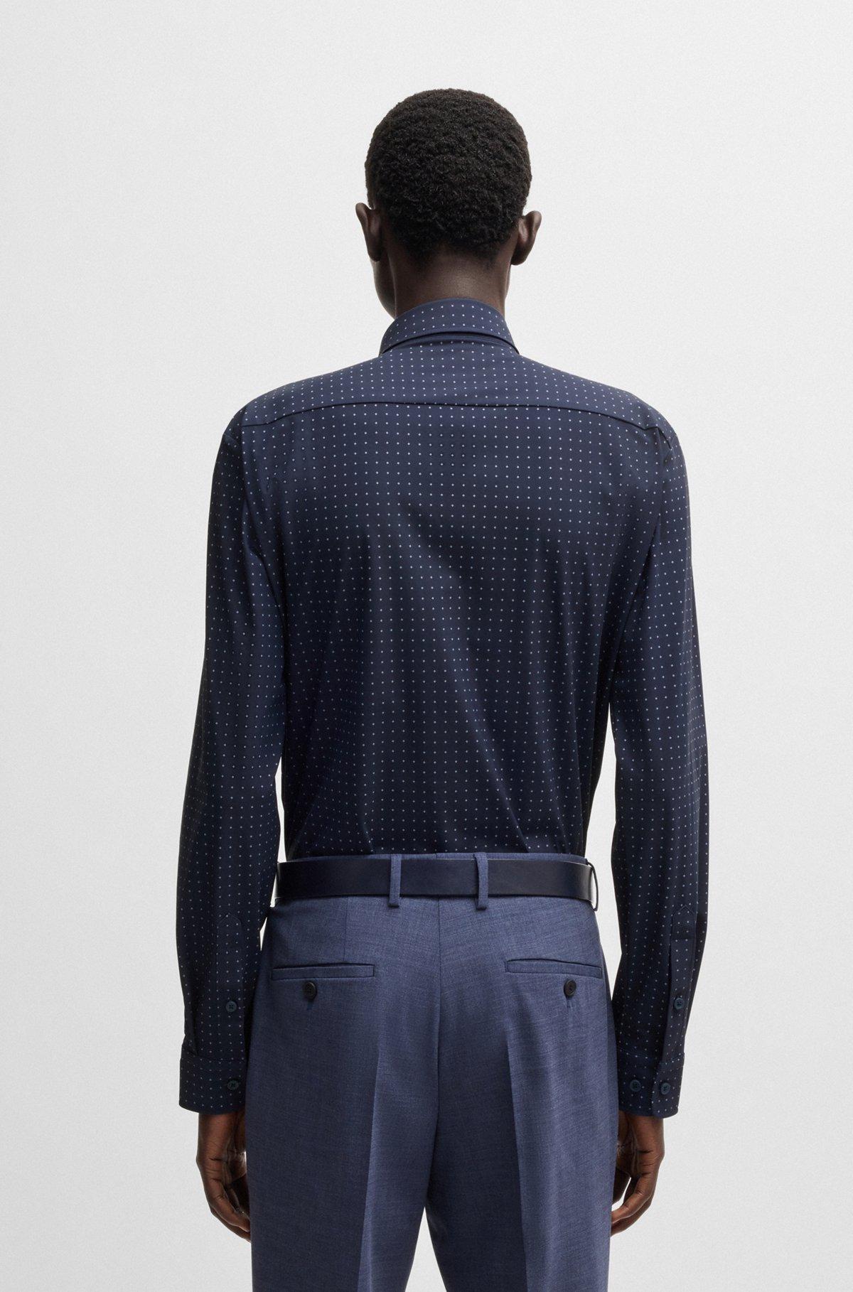 Slim-fit shirt in printed performance-stretch jersey Product Image