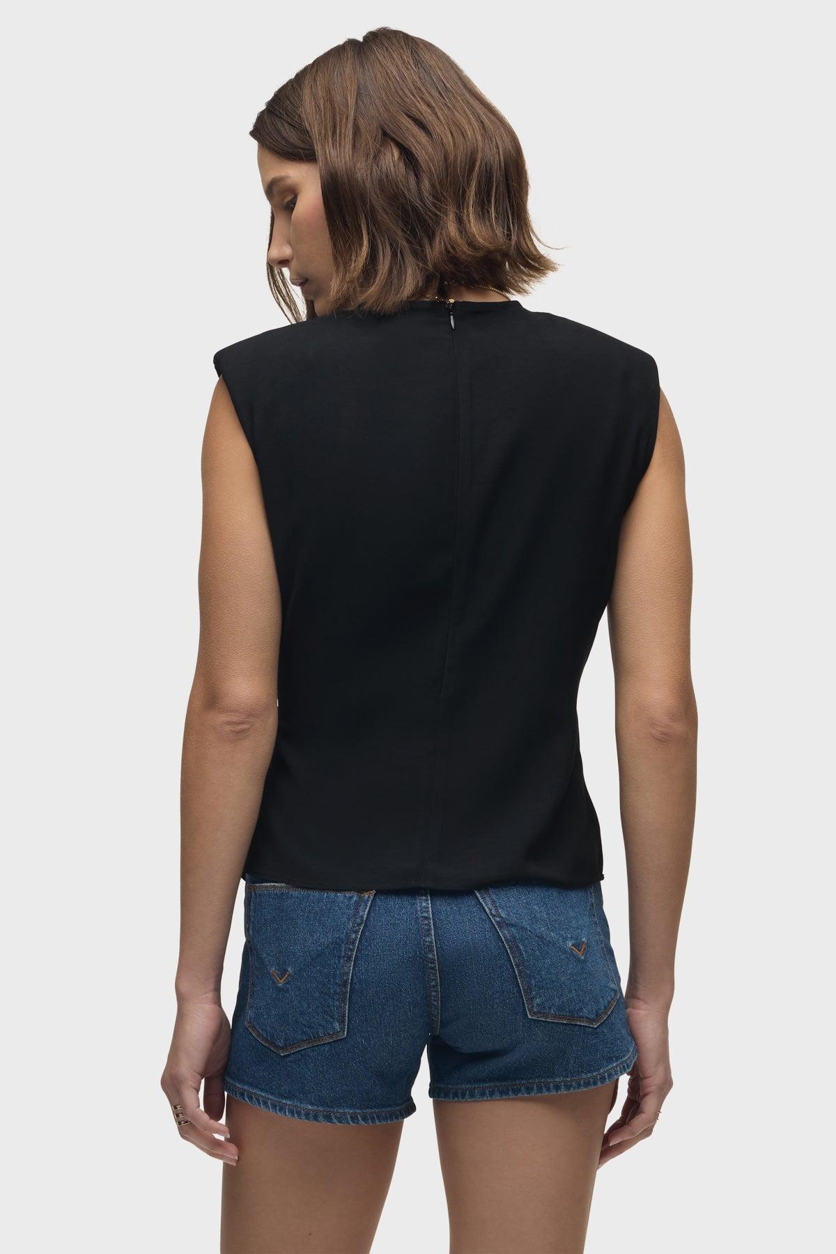 Shoulder Padded Wrap Sleeveless Tee Female Product Image