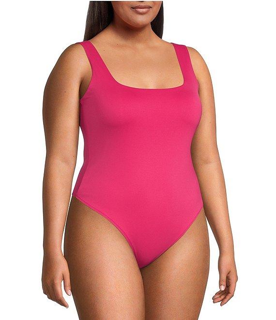 Good American Plus Size Sculpting Square Neck Modern Tank Bodysuit Product Image