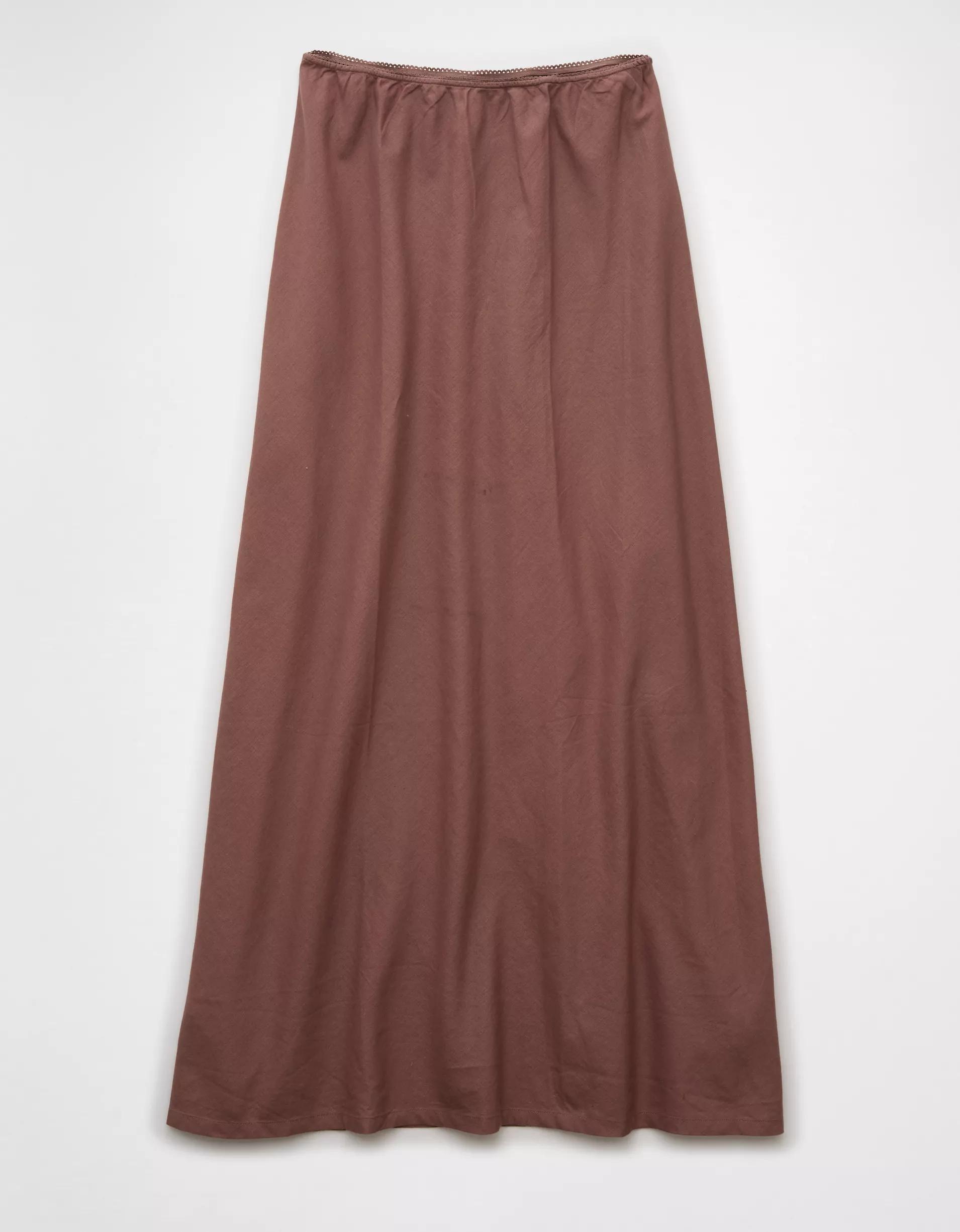 AE High-Waisted Linen-Blend Maxi Skirt Product Image