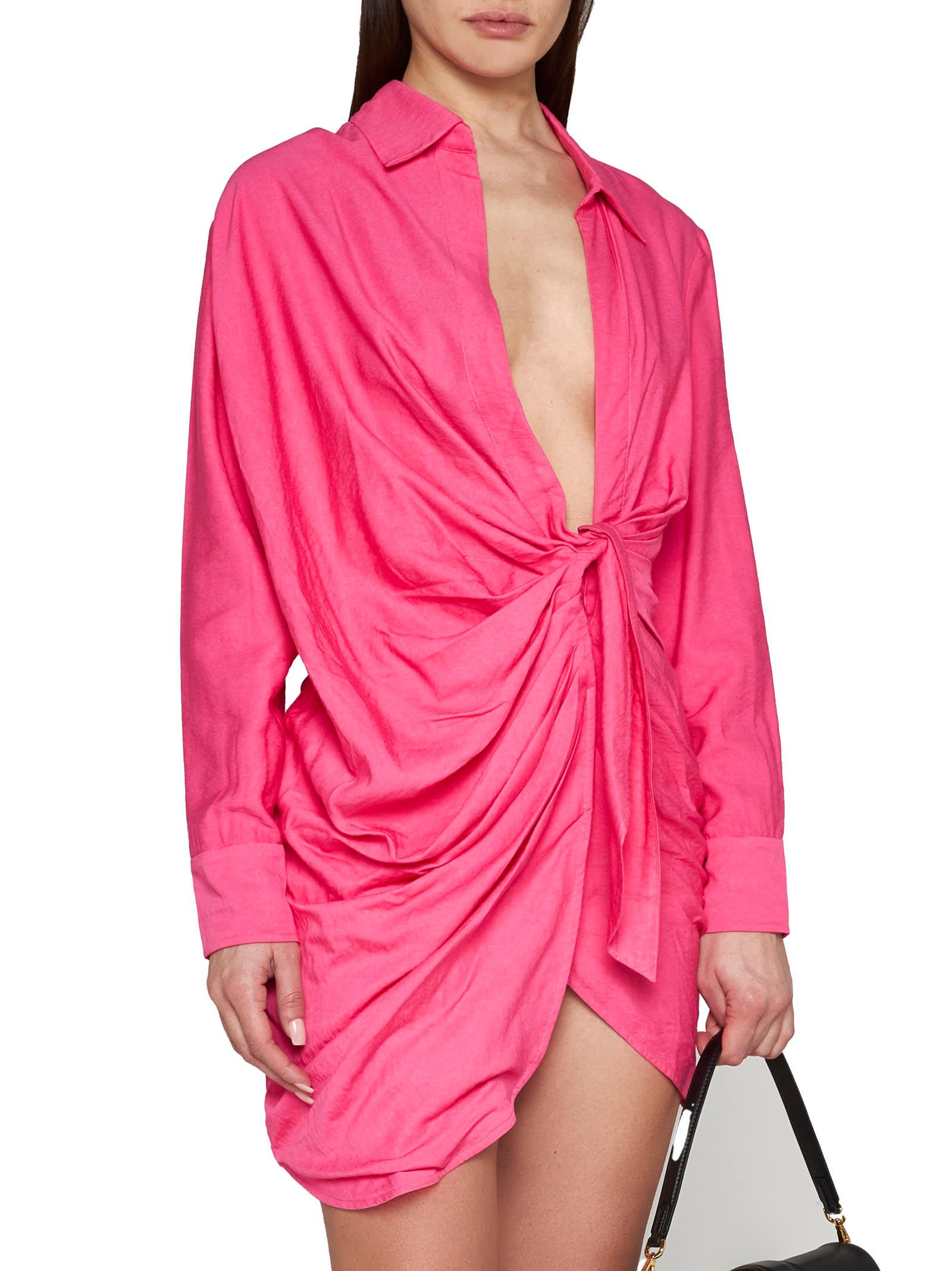 JACQUEMUS Pink Bahia Mini Dress Product Image