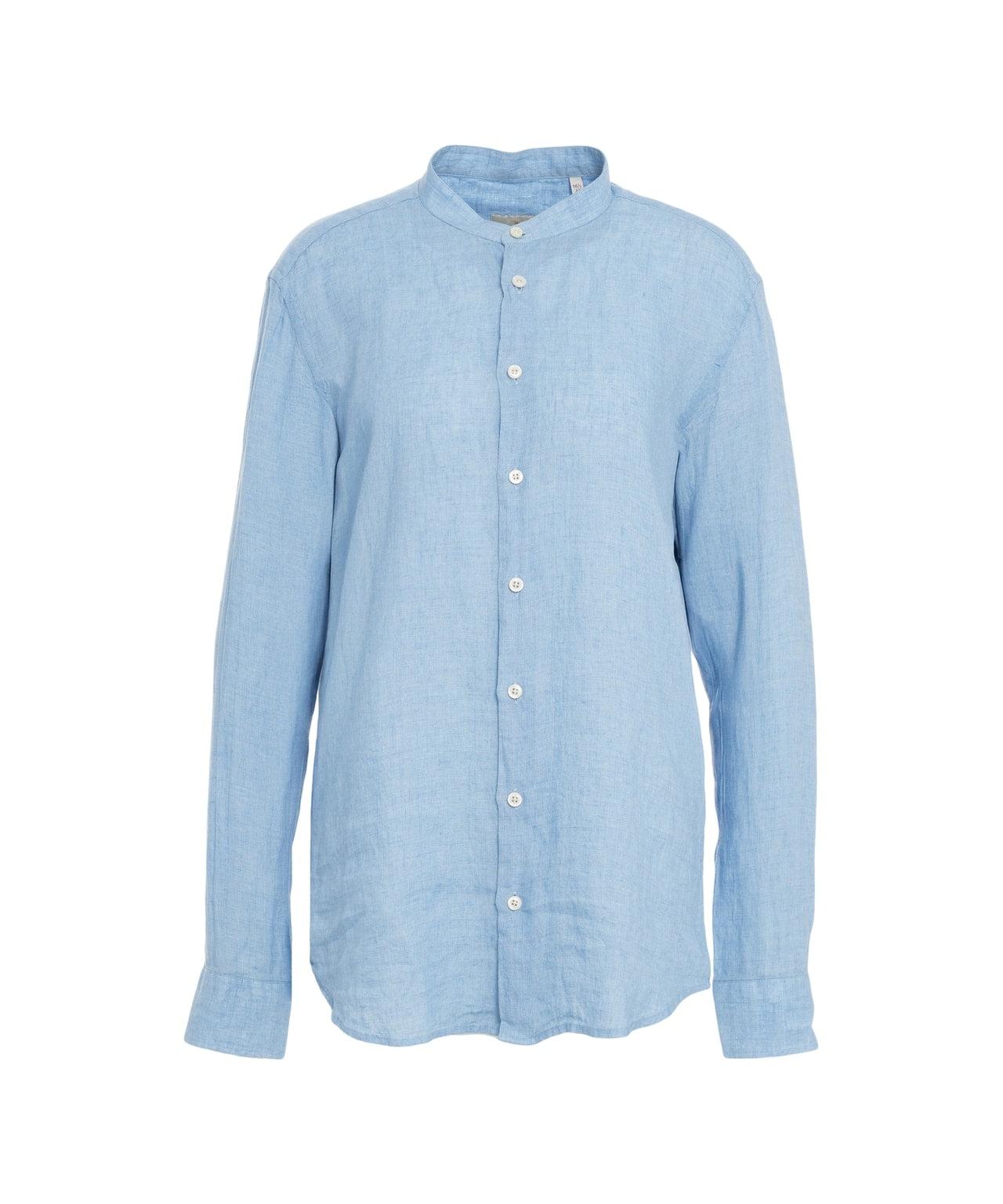 Linen shirt with mandarin collar Product Image