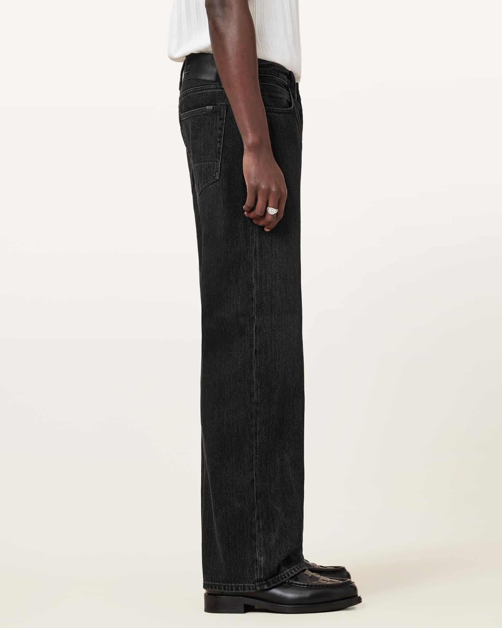 Lenny Loose Fit Wide Leg Denim Jeans Washed Black | ALLSAINTS US Product Image