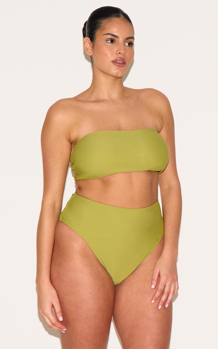 Plus Olive Basic Bandeau Bikini Top Product Image