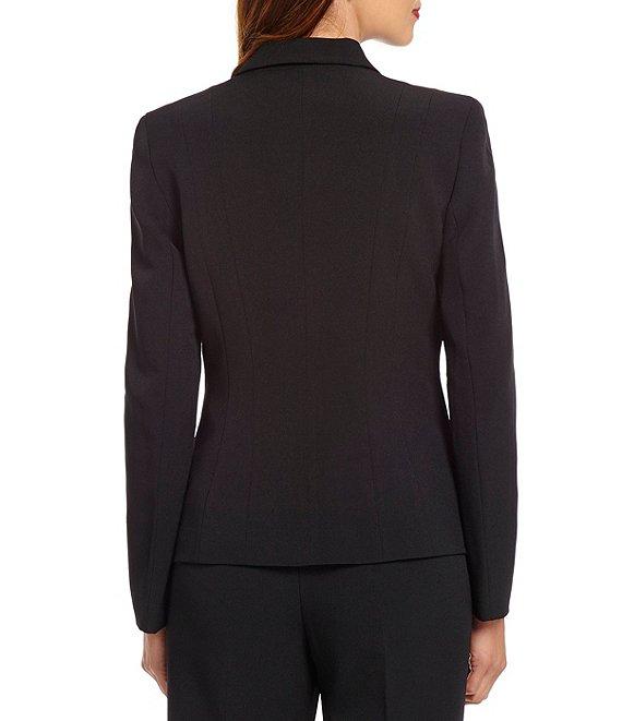 Kasper Crepe One-Button Long Sleeve Jacket Product Image
