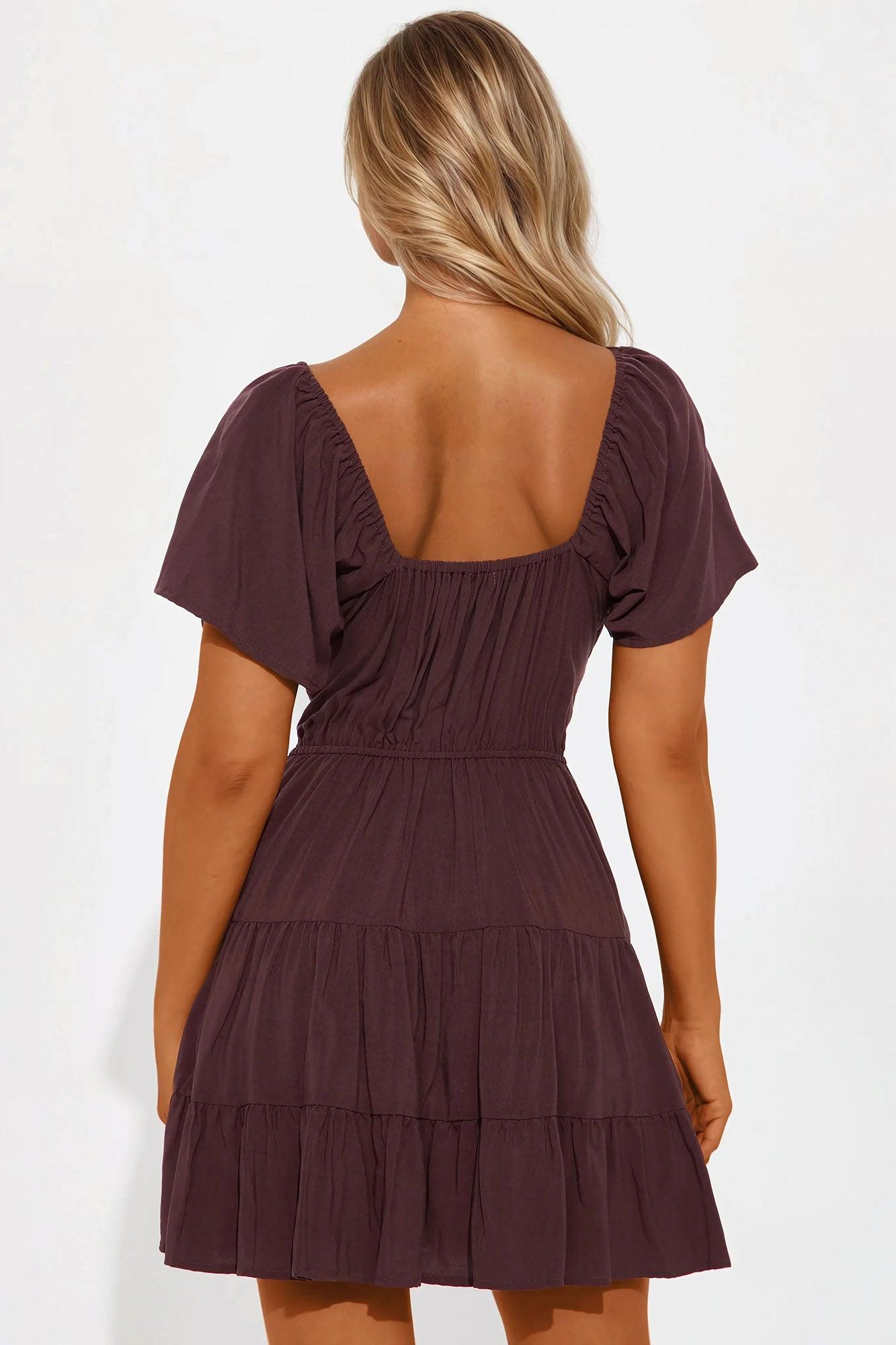 Bloomin Beauty Mini Dress - Chocolate Female Product Image