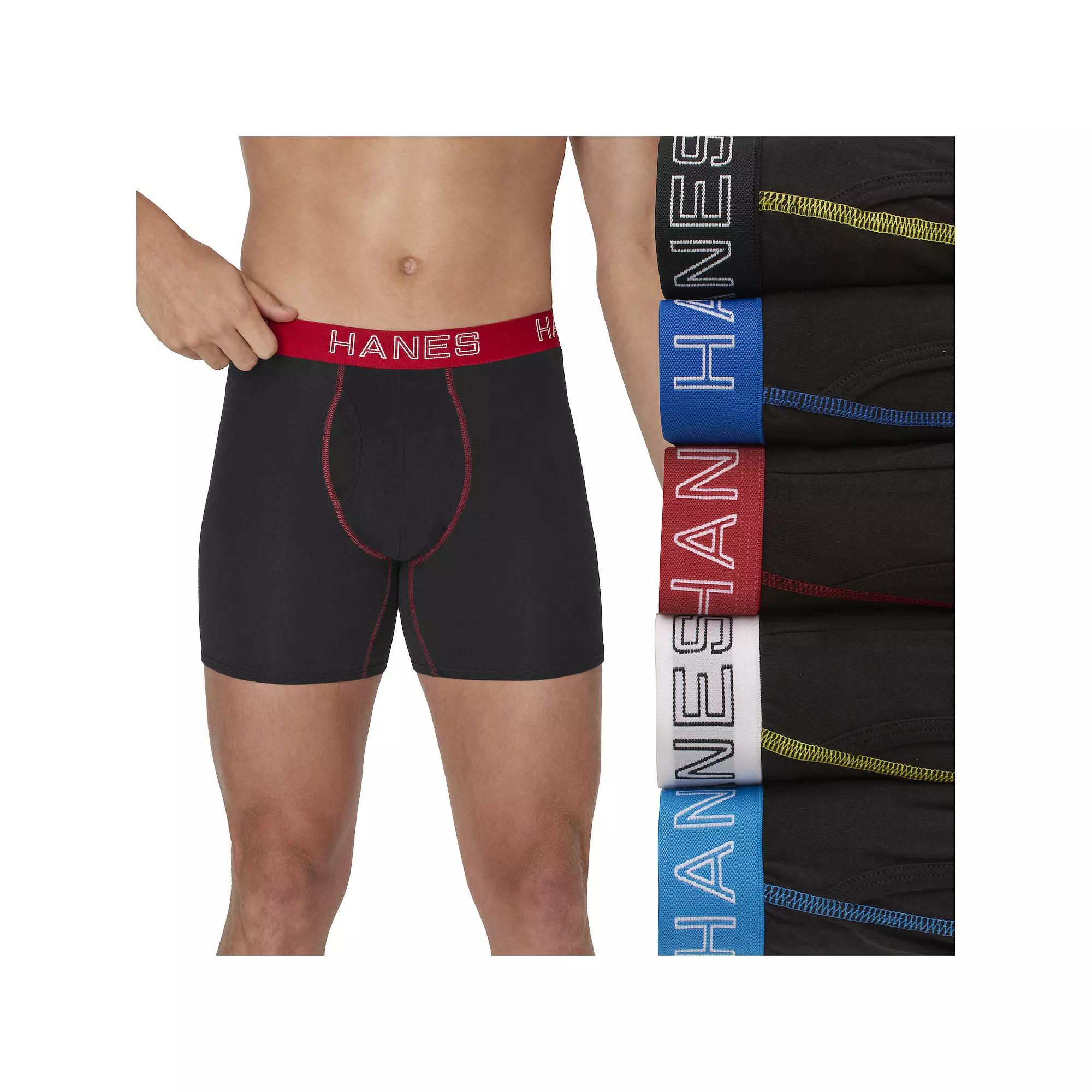Men's Hanes® 5 Pack Ultimate Stretch Moisture Wicking Boxer Brief Underwear,  Product Image
