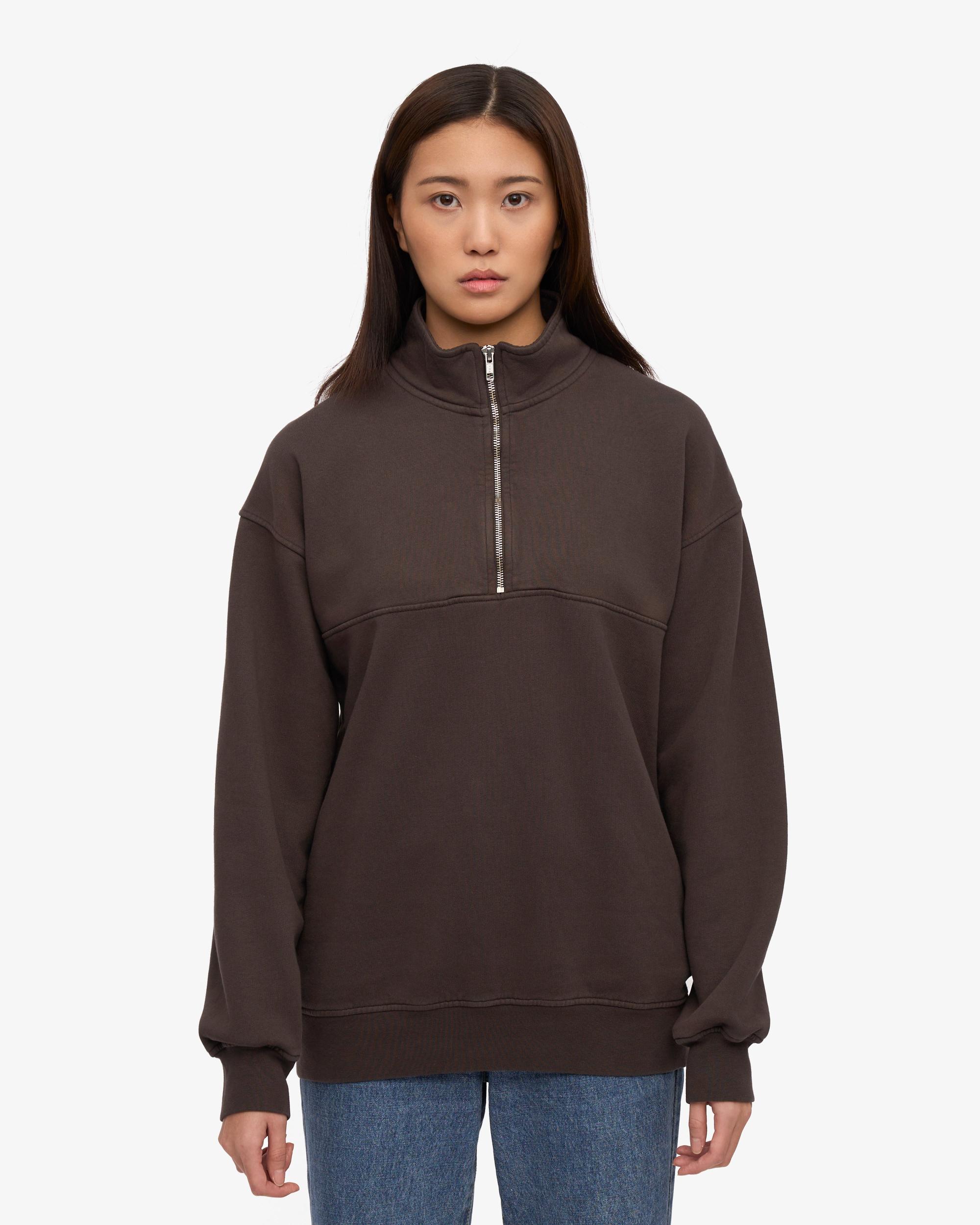 Organic Quarter Zip - Coffee Brown Product Image