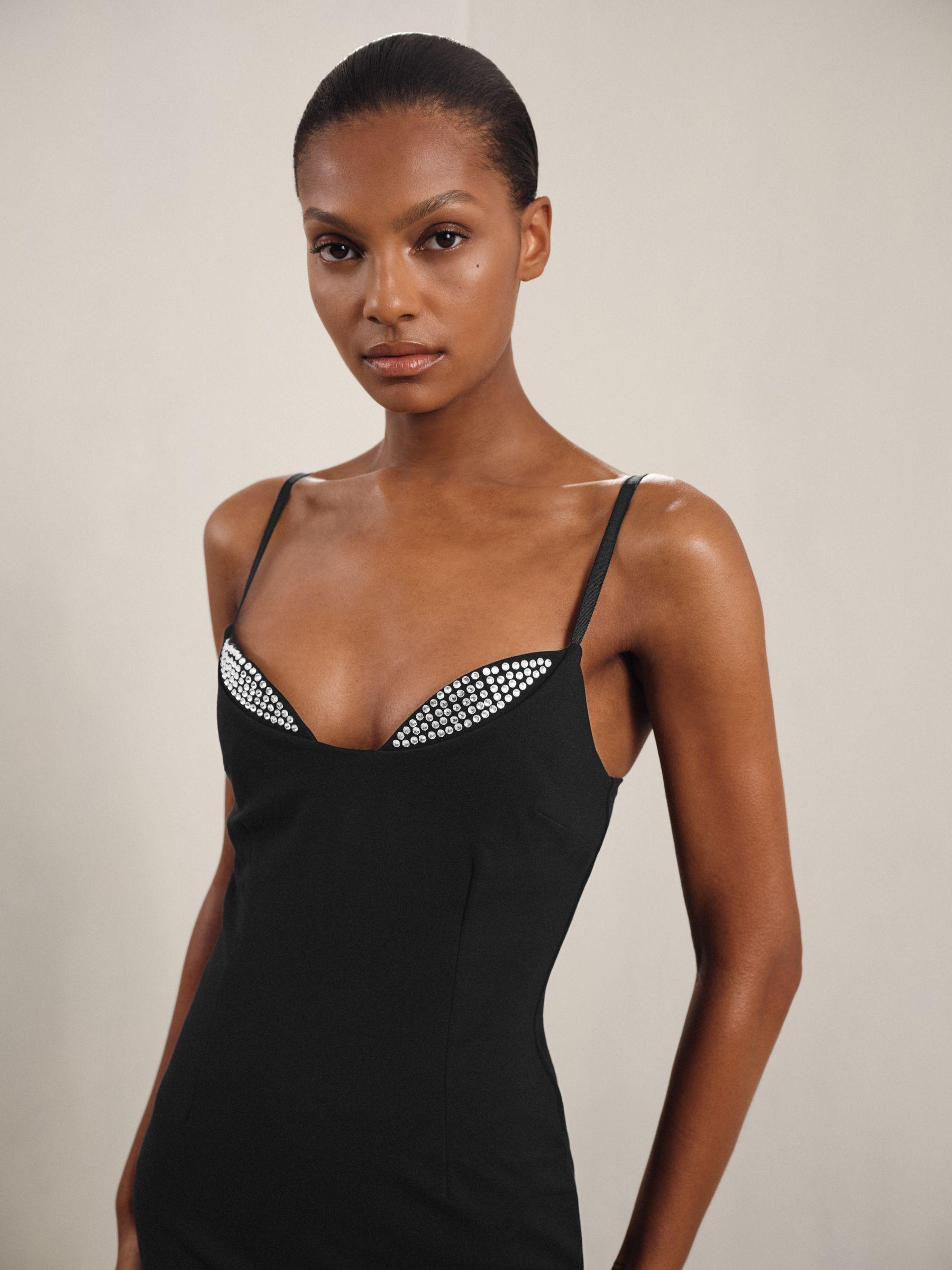 Good American Crystal-Trim Maxi Dress in Black Product Image