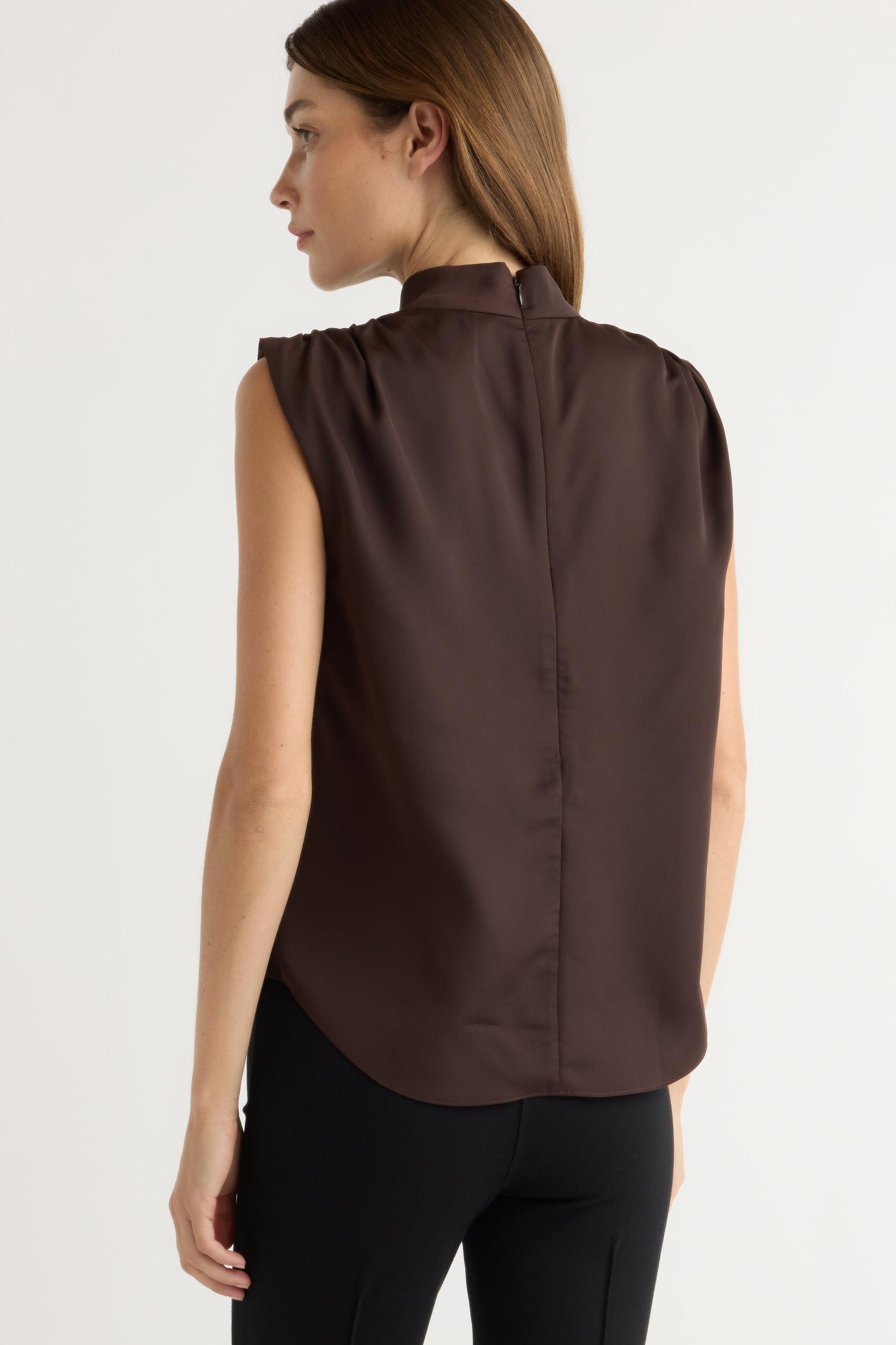 Allegra Gathered-Neck Sleeveless Blouse Product Image