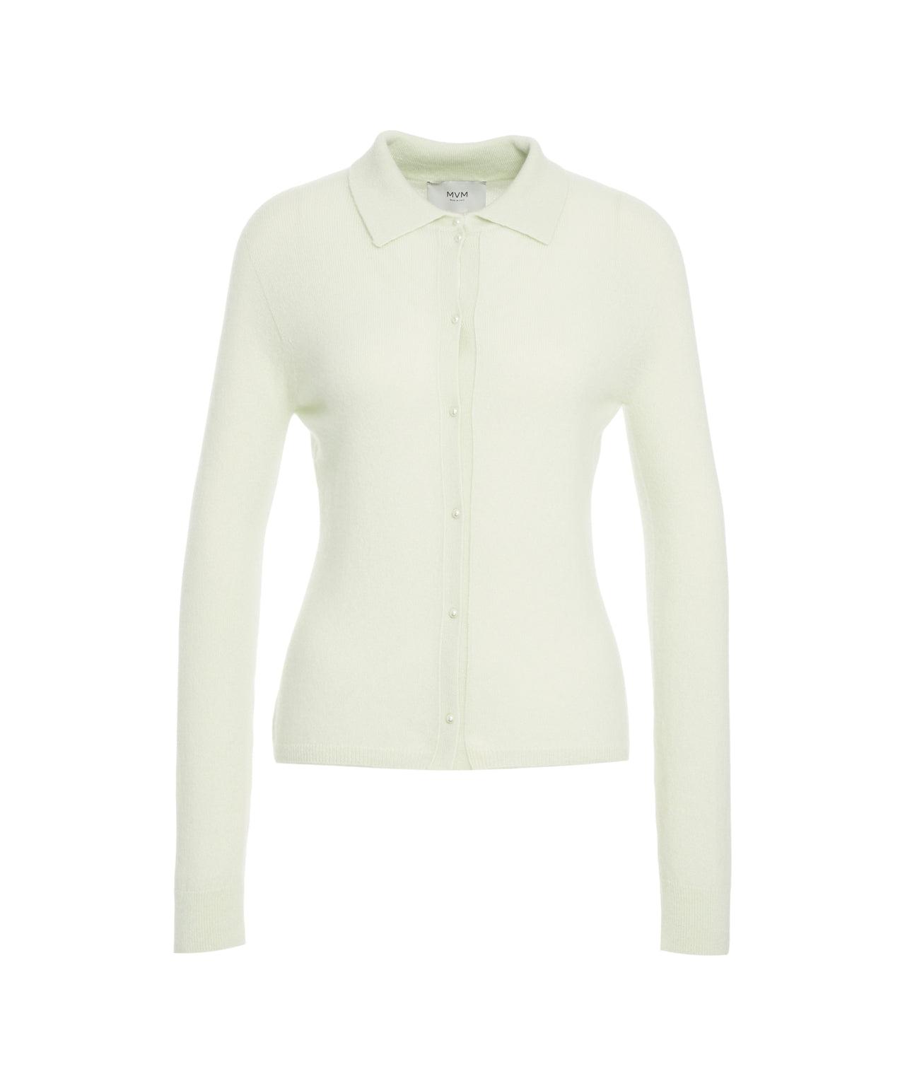 Knitted sweater with polo collar Product Image