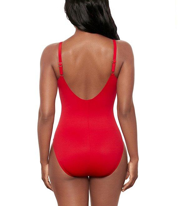 Miraclesuit Razzle Dazzle Antheia Plunge Neck Underwire Bra One Piece Swimsuit Product Image