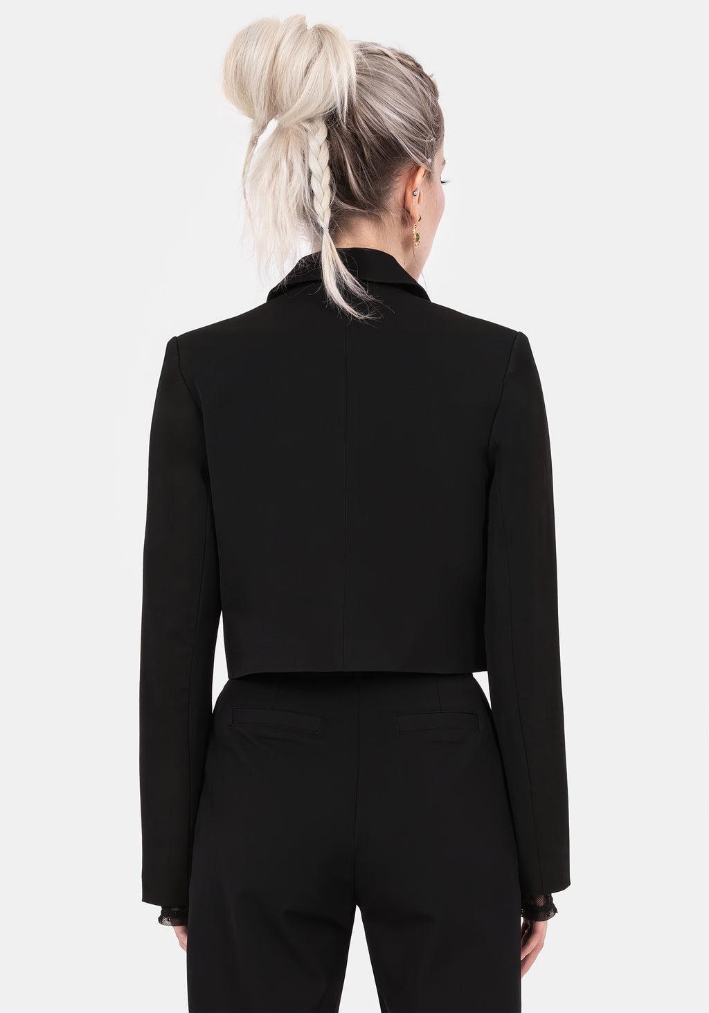 Mona Embroidered Crop Blazer Product Image