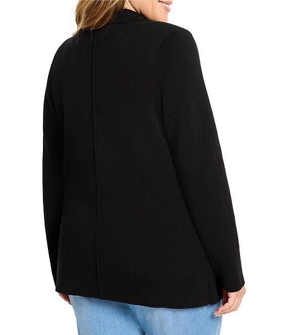 NIC + ZOE Plus Size Elegant Knit Notch Lapel Long Sleeve Blazer Product Image