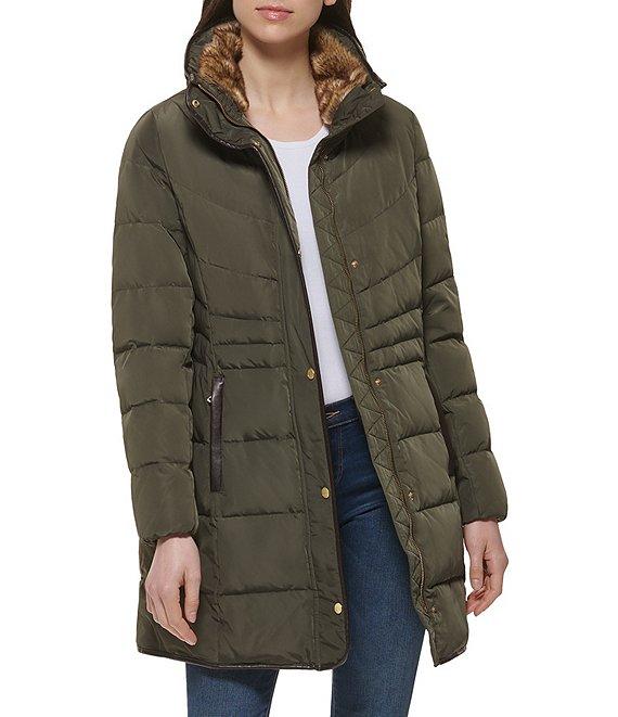 Cole Haan Signature Zip Front Faux Fur Lined Down Puffer Coat Product Image