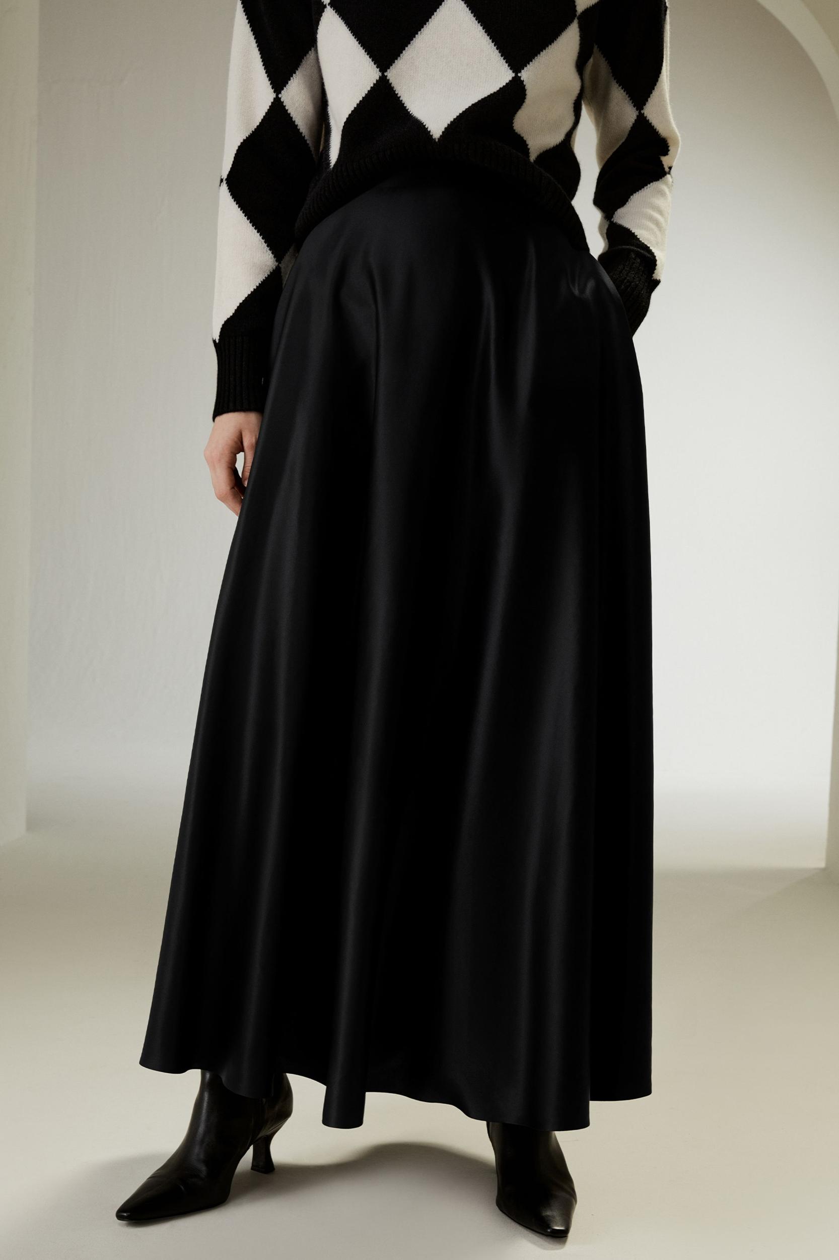 LILYSILK Black Silk Skirt Womens Premium Silk Luxurious Flowing Hem Skirt 6 Product Image