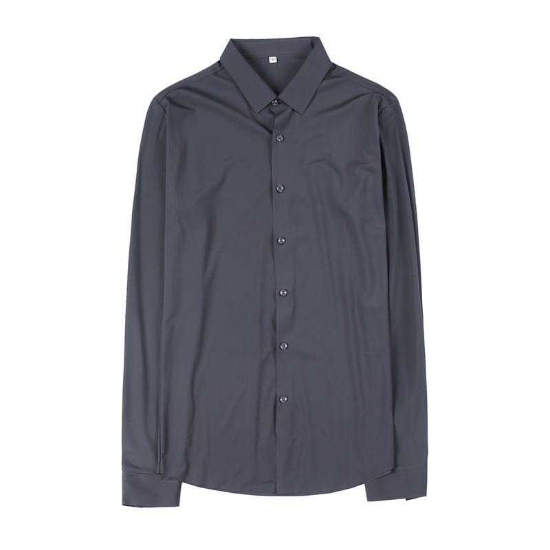 Long-Sleeve Plain Shirt Product Image